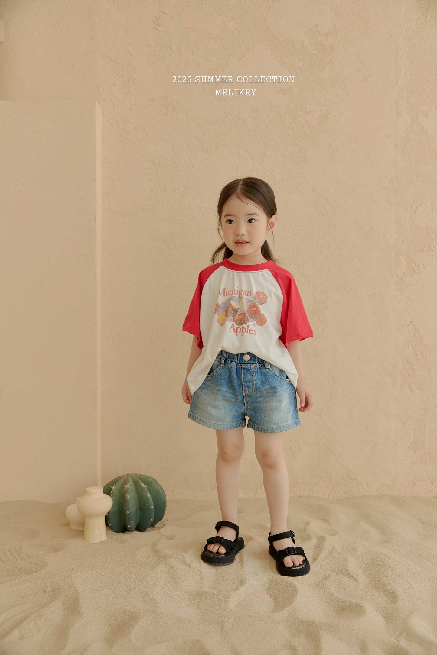 韓國童裝 26夏| ME49 Brush Denim P 刷色牛仔短褲 (80-140cm)