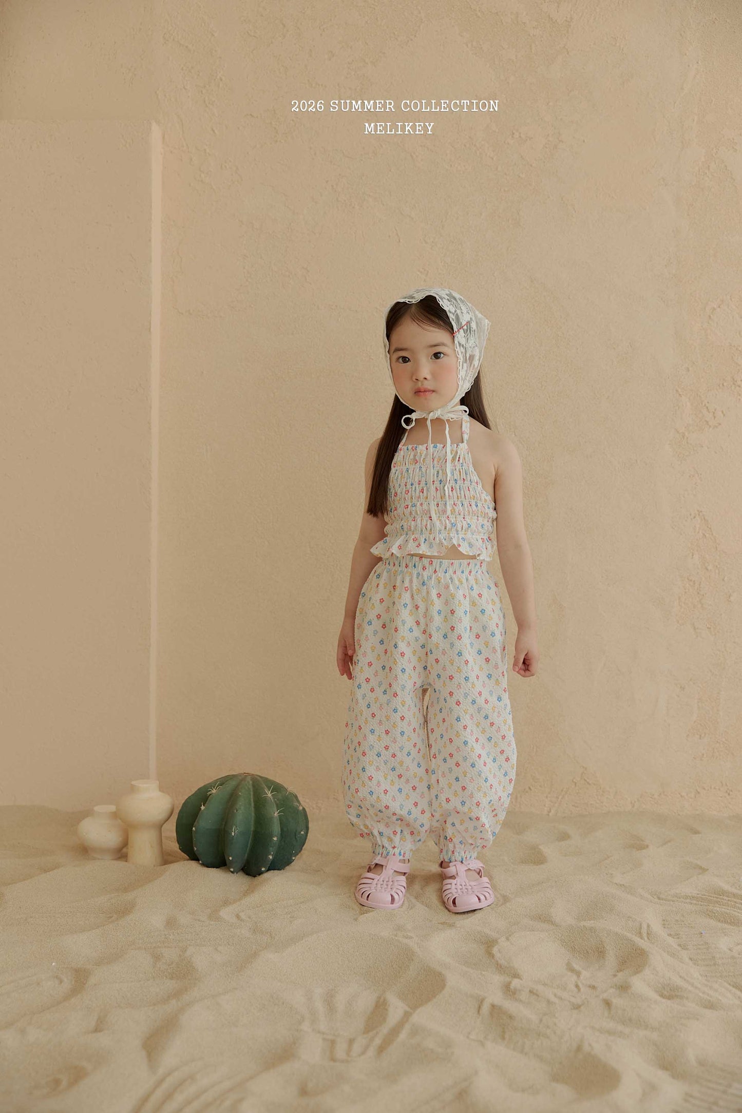 韓國童裝 26夏| ME50 Jelly Flower Halter Neck 果凍花朵掛脖上衣 (80-140cm)
