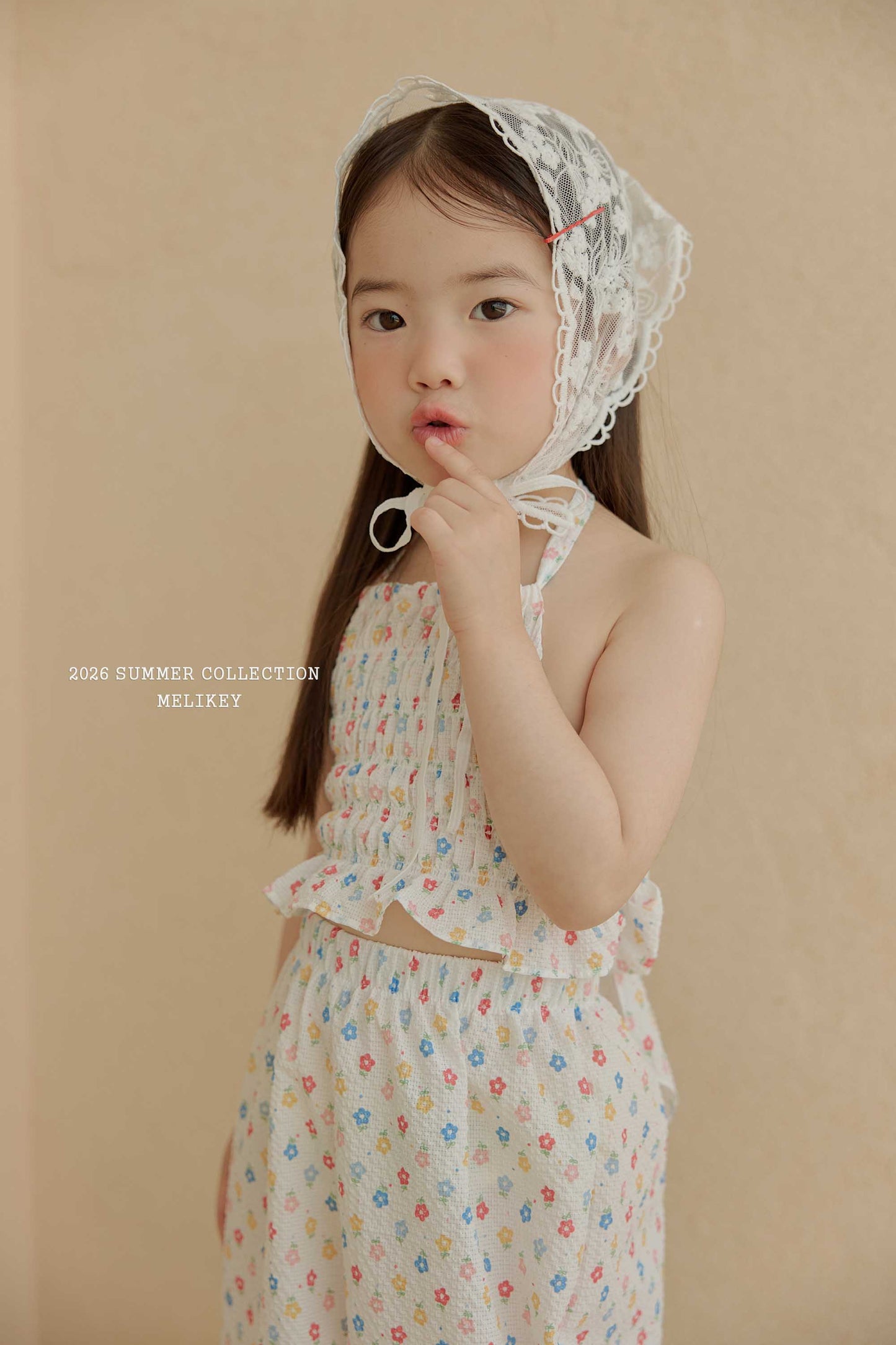 韓國童裝 26夏| ME65 Jelly Flower Frill Set (90-130cm)