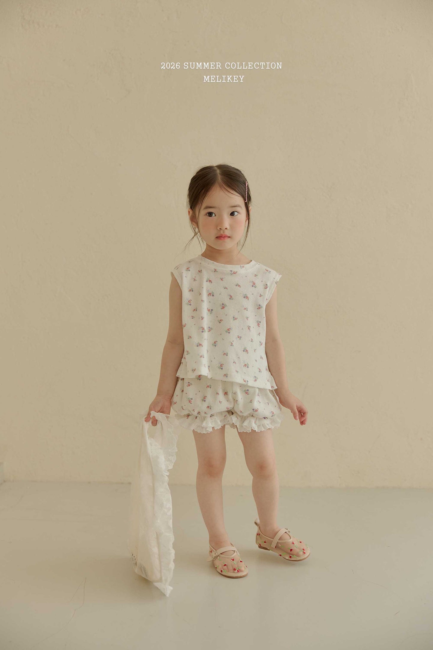 韓國童裝 26夏| ME44 Dindin Frill Sleeveless T Dindin 荷葉邊無袖T恤 (80-140cm)