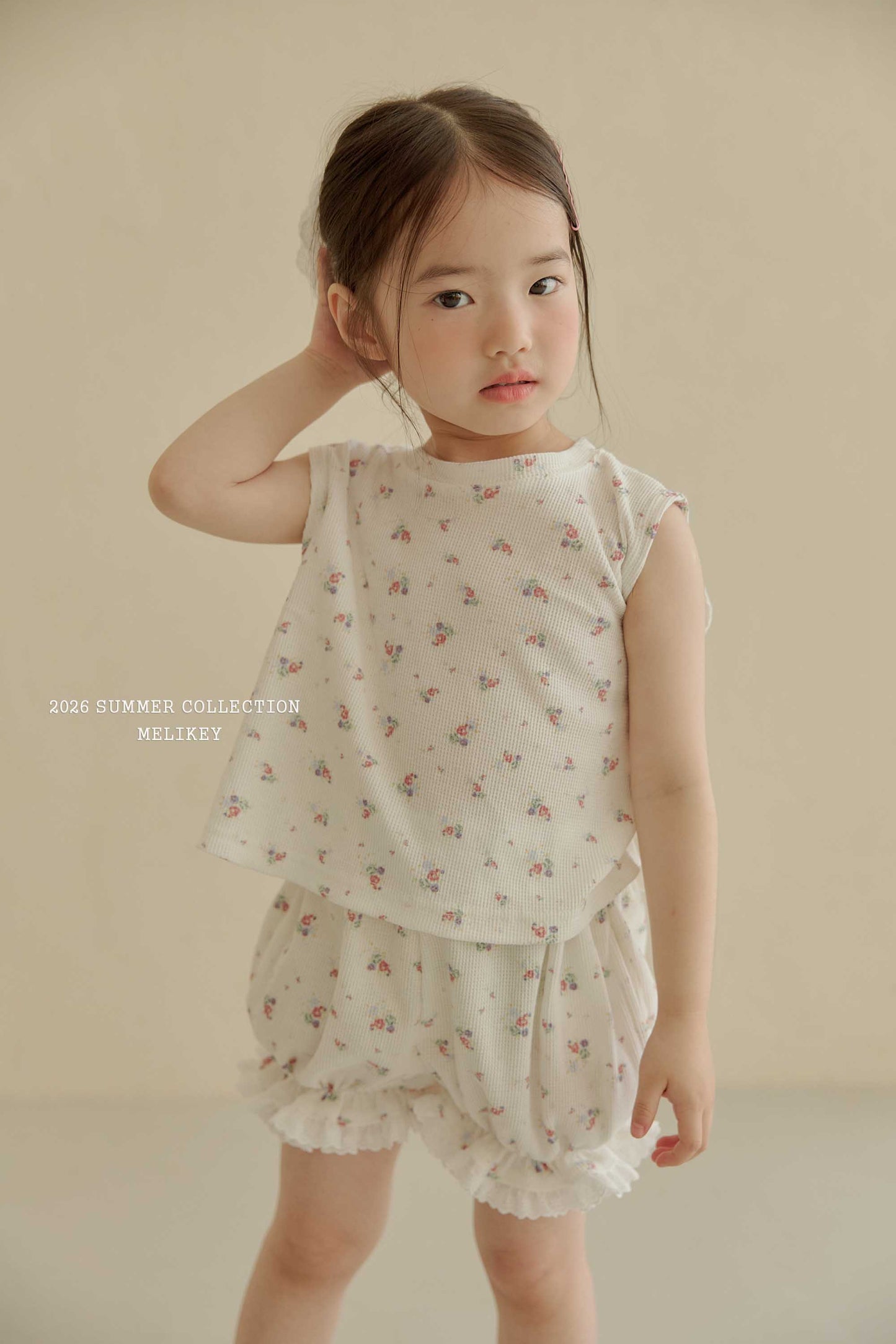韓國童裝 26夏| ME44 Dindin Frill Sleeveless T Dindin 荷葉邊無袖T恤 (80-140cm)