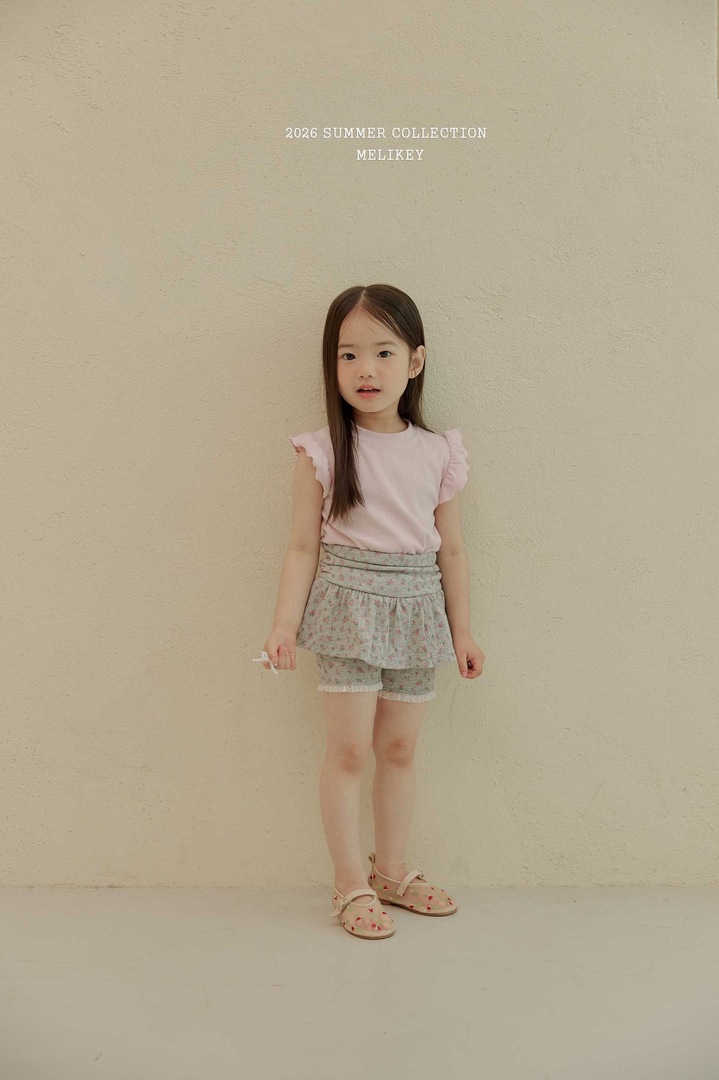 韓國童裝 26夏| ME48 Shirring Skirt Leggings 5-bu 抓皺裙褲5分褲 (80-140cm)