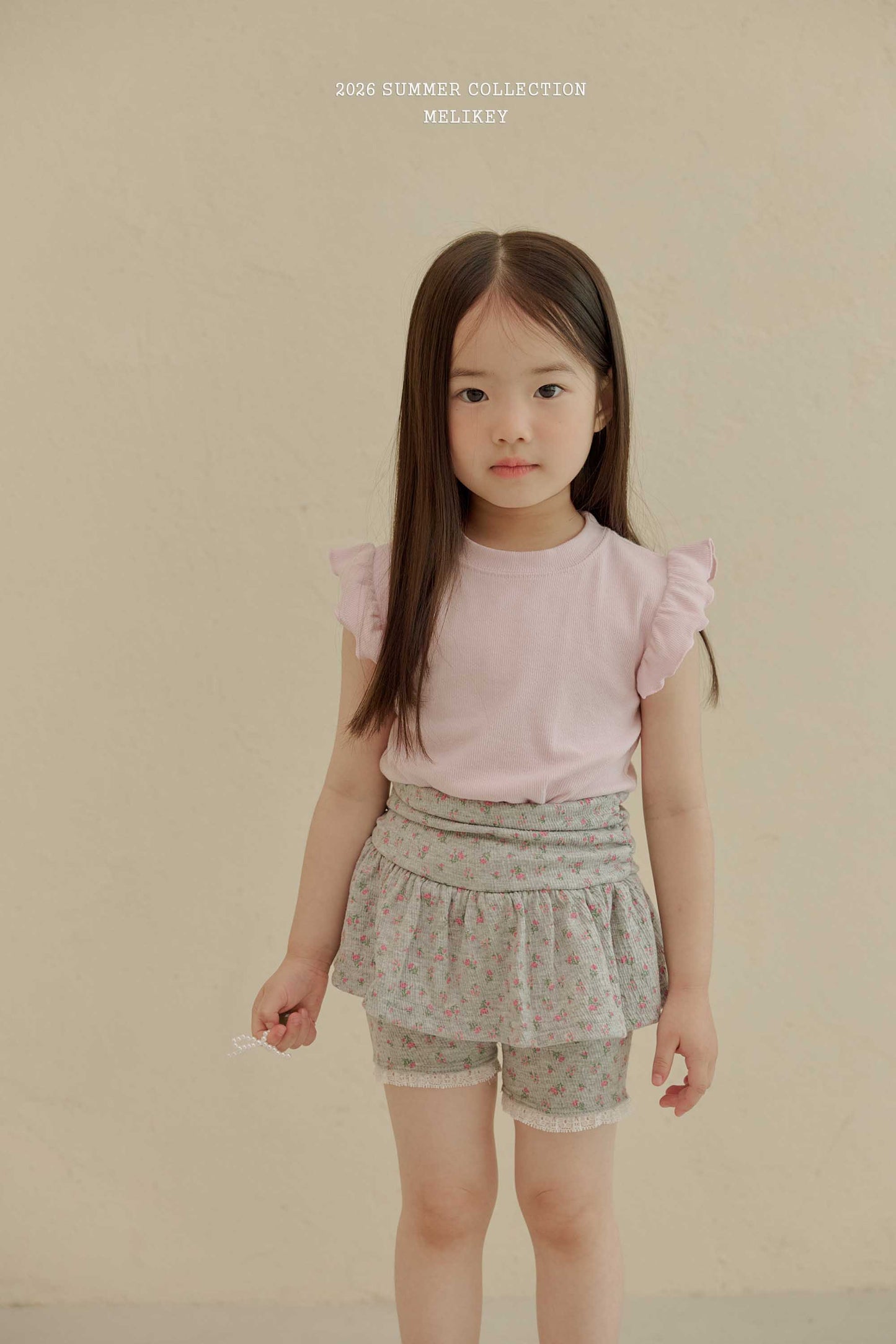韓國童裝 26夏| ME48 Shirring Skirt Leggings 5-bu 抓皺裙褲5分褲 (80-140cm)