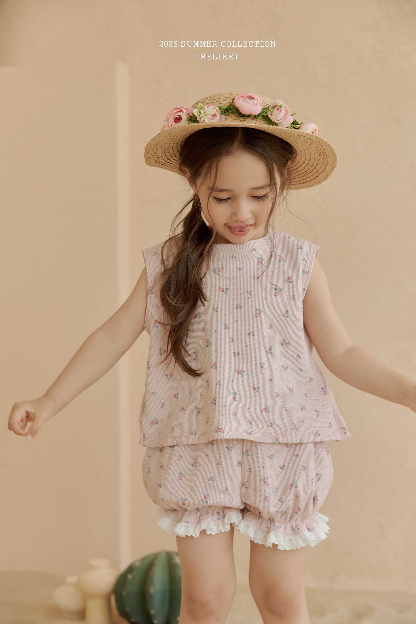 韓國童裝 26夏| ME44 Dindin Frill Sleeveless T Dindin 荷葉邊無袖T恤 (80-140cm)