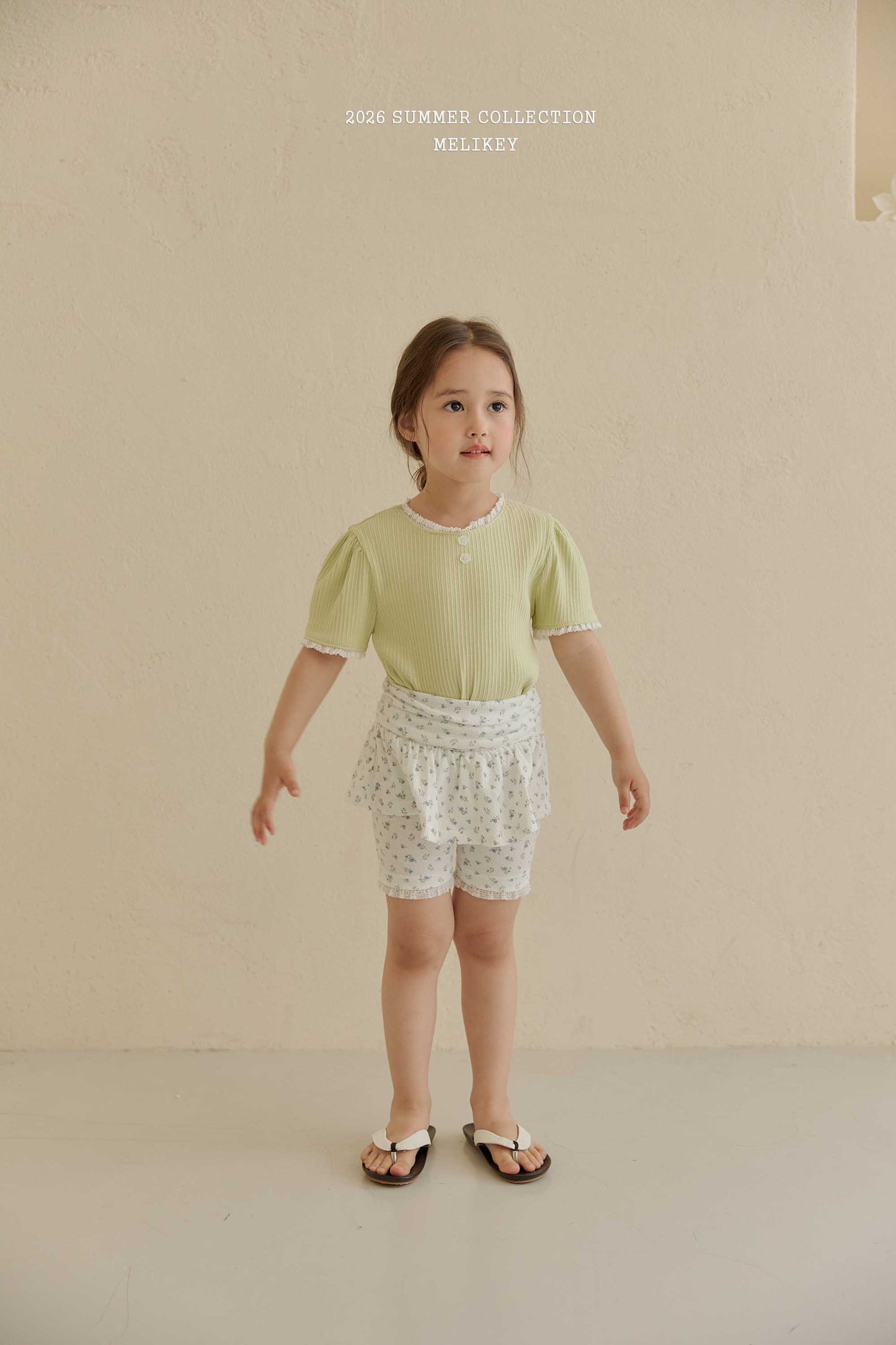 韓國童裝 26夏| ME48 Shirring Skirt Leggings 5-bu 抓皺裙褲5分褲 (80-140cm)