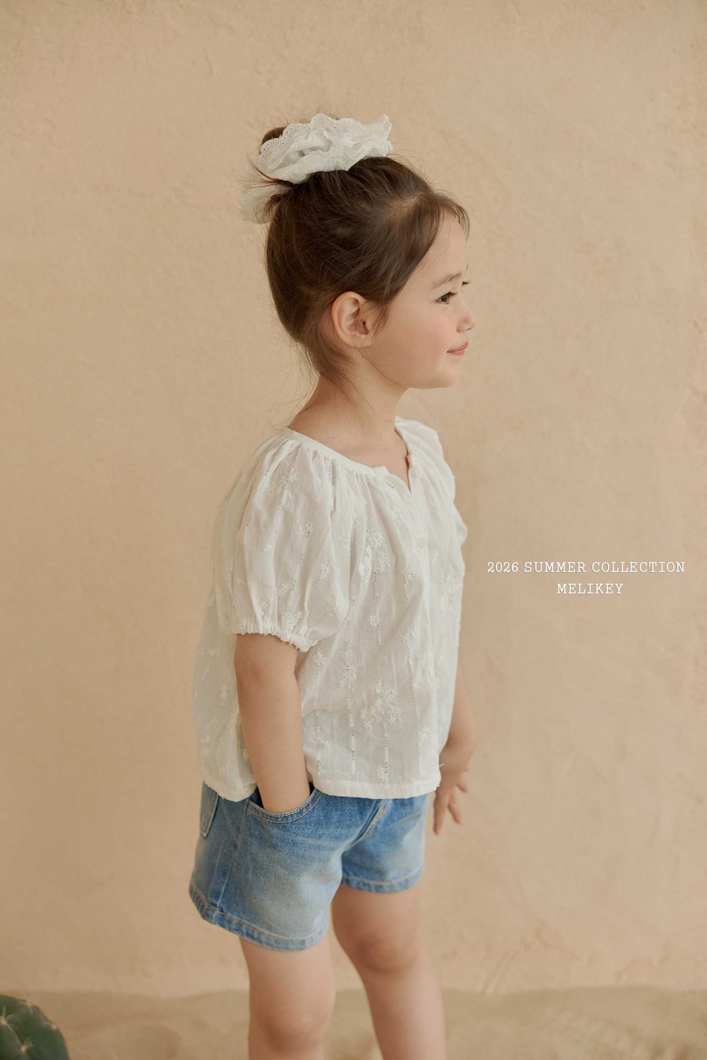 韓國童裝 26夏| ME47 Dandelion Shirring BL 蒲公英抓皺上衣 (80-140cm)