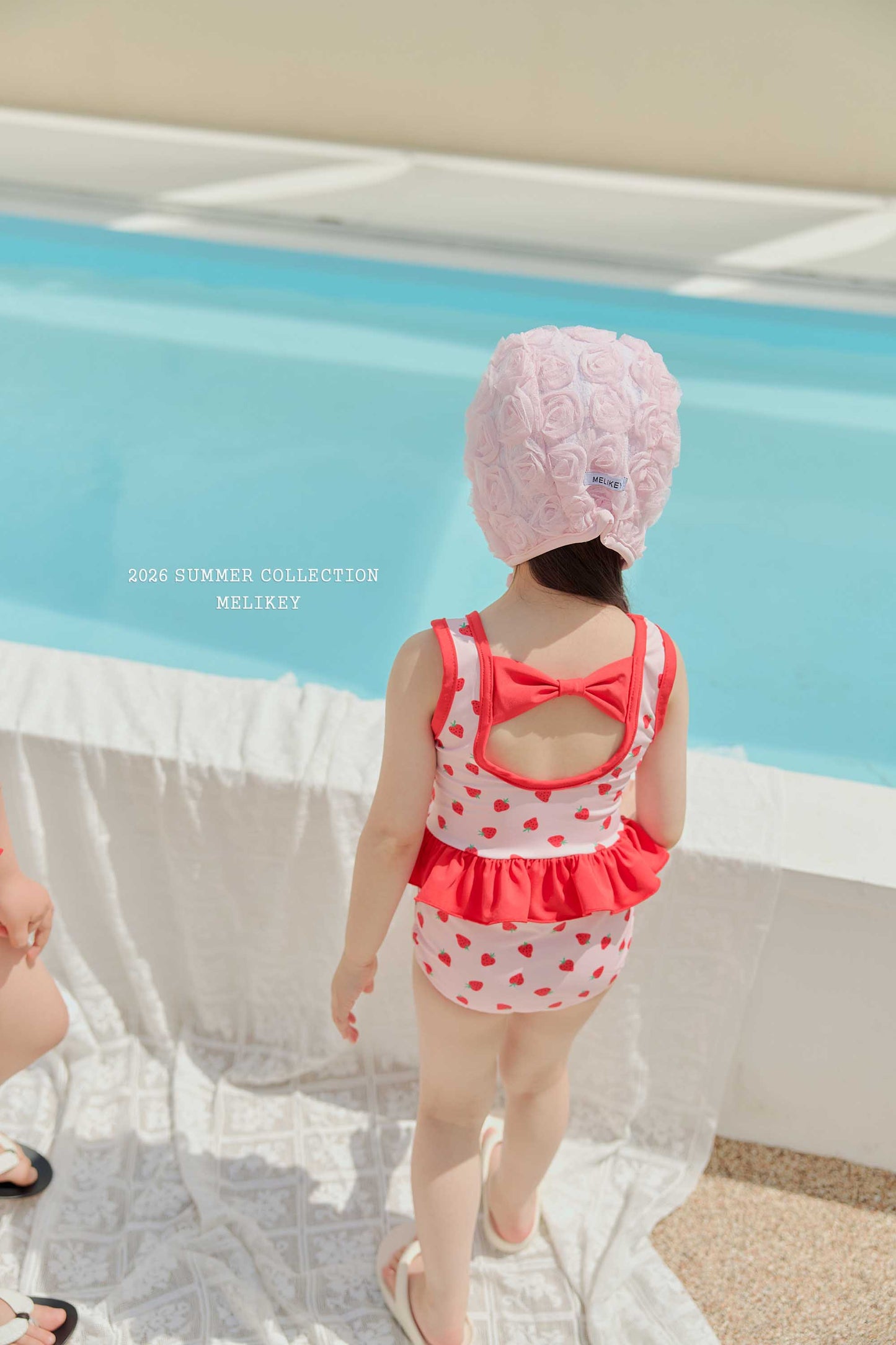 韓國童裝 26夏| ME63 Rose Lace Swim Cap 玫瑰蕾絲泳帽 (FREE)