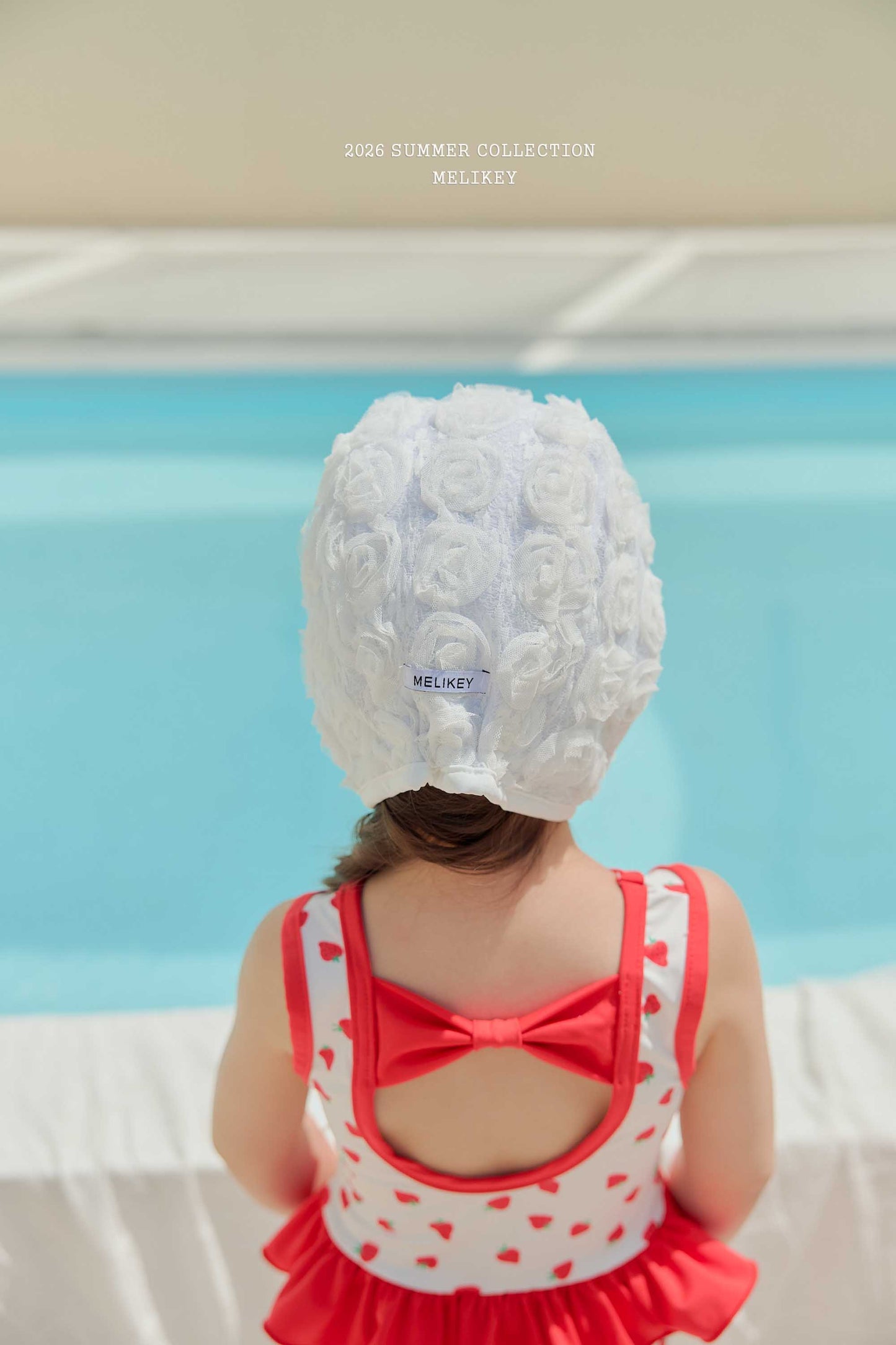韓國童裝 26夏| ME63 Rose Lace Swim Cap 玫瑰蕾絲泳帽 (FREE)