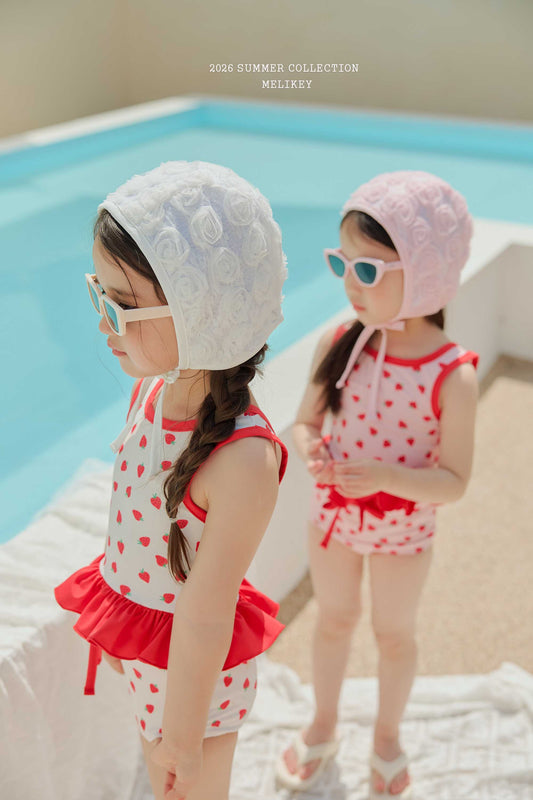 韓國童裝 26夏| ME63 Rose Lace Swim Cap 玫瑰蕾絲泳帽 (FREE)