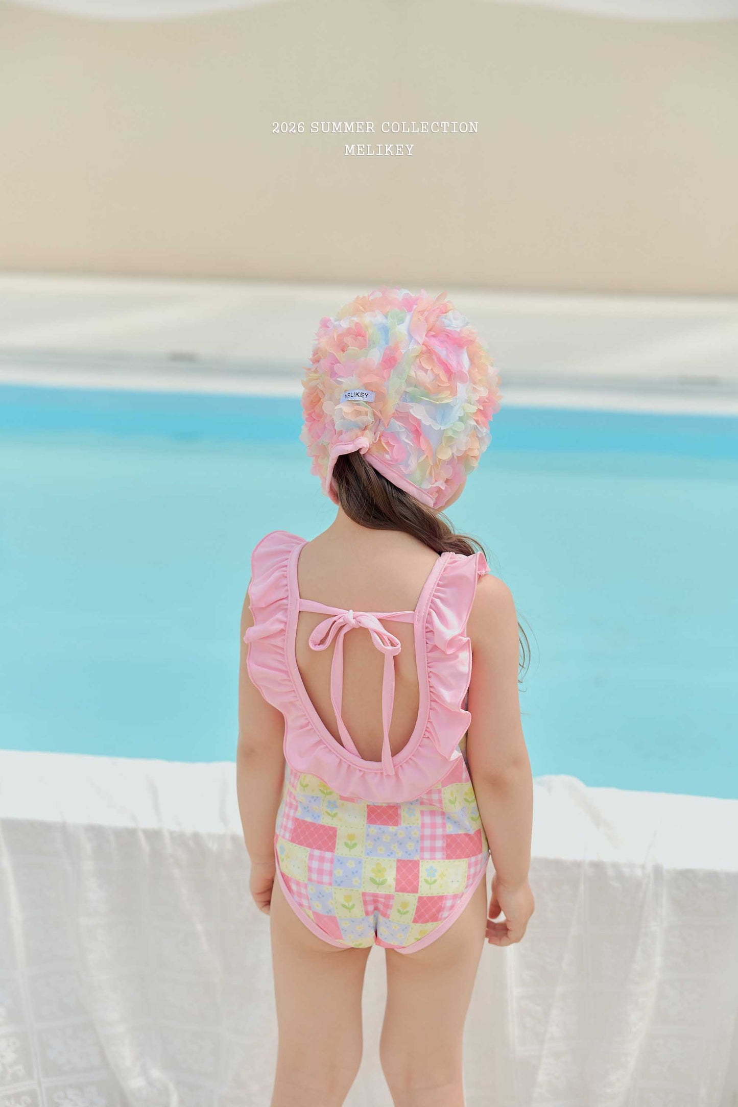韓國童裝 26夏| ME56 Garden Frill Swimsuit 花園荷葉邊連身泳裝 (90-130cm)