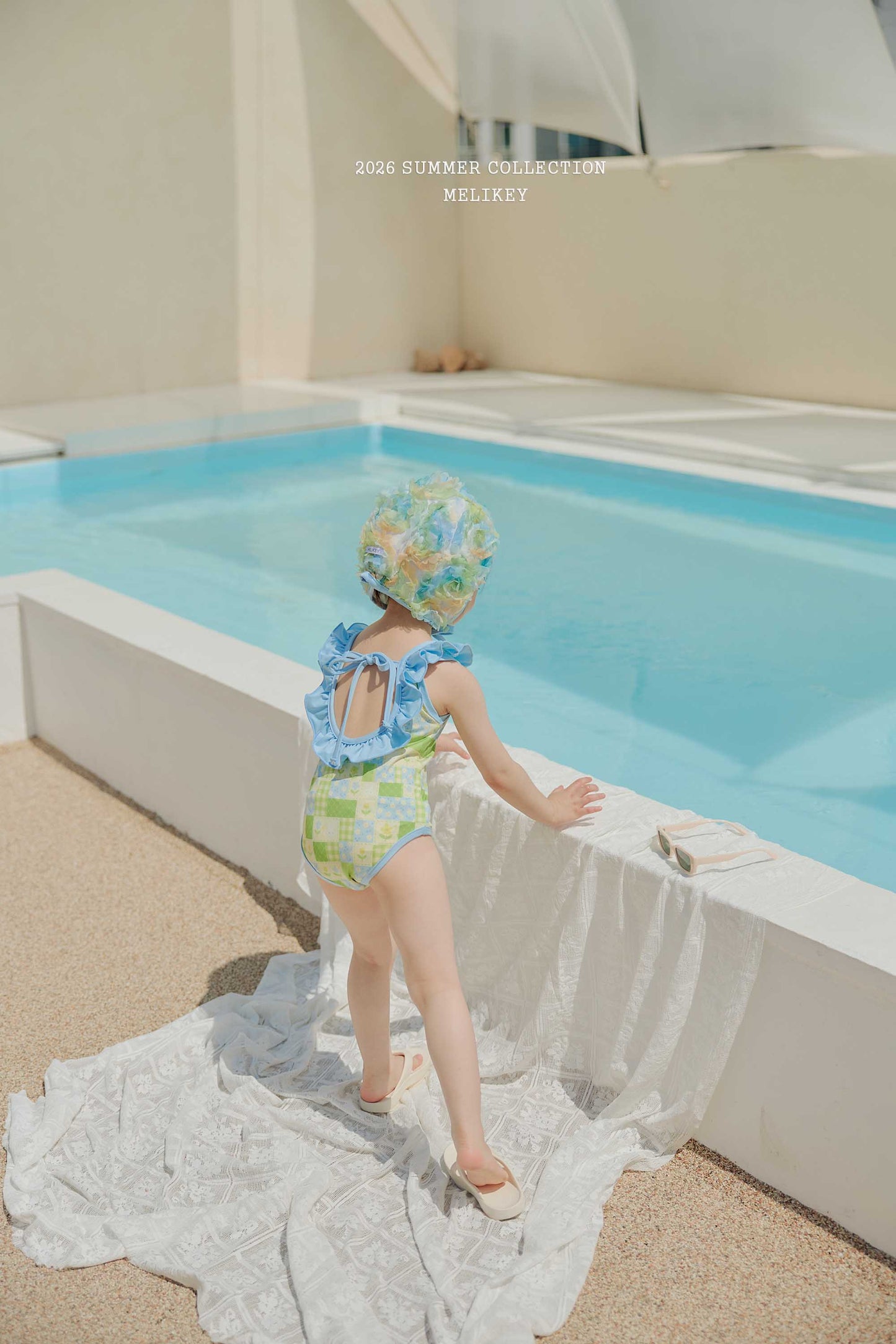 韓國童裝 26夏| ME56 Garden Frill Swimsuit 花園荷葉邊連身泳裝 (90-130cm)