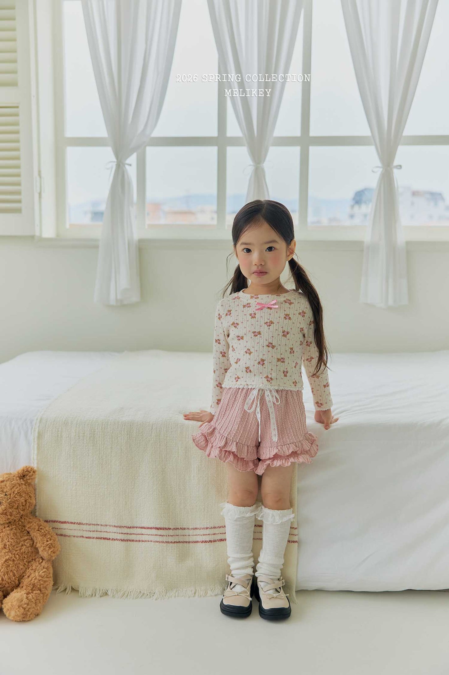 韓國童裝 26春 | ME26144  Frill Short Pants