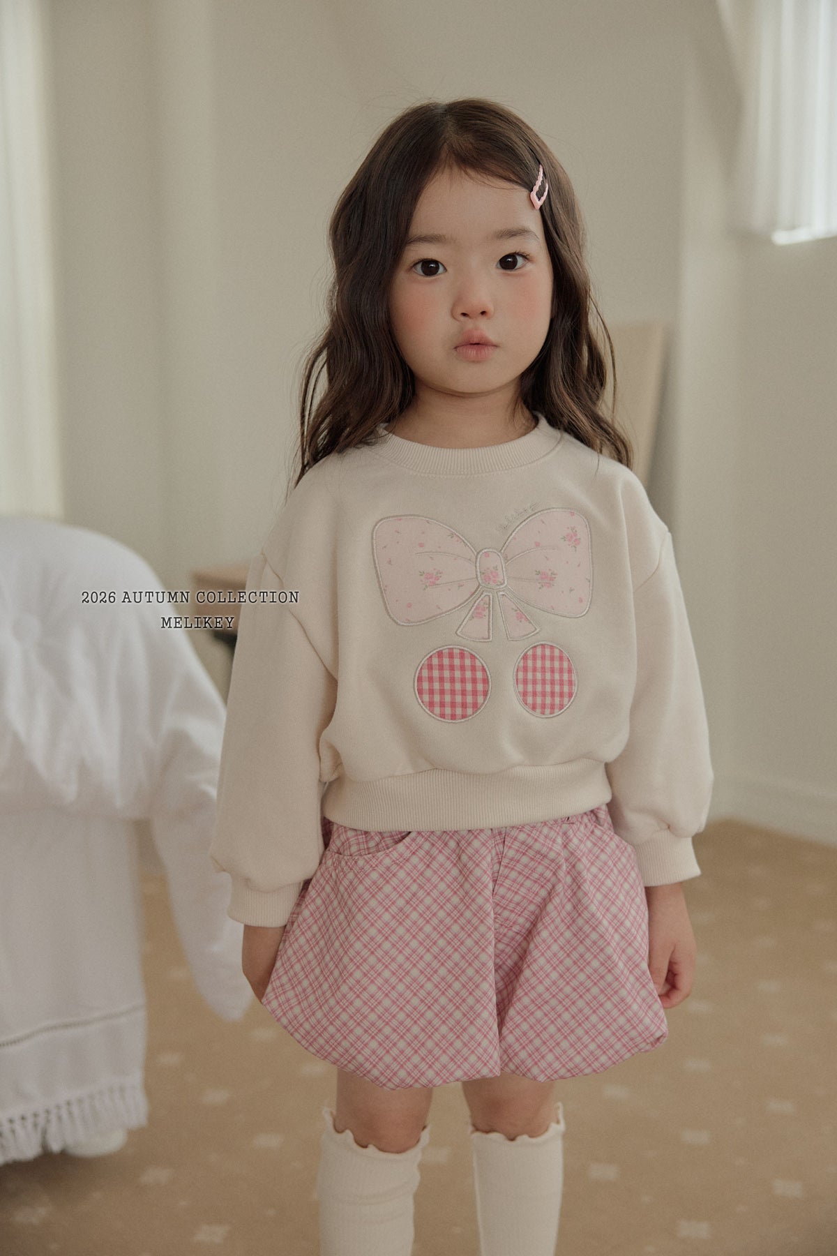 韓國童裝 26秋| ME22 Ribbon Cherry Sweatshirt 衛衣 (80-140)
