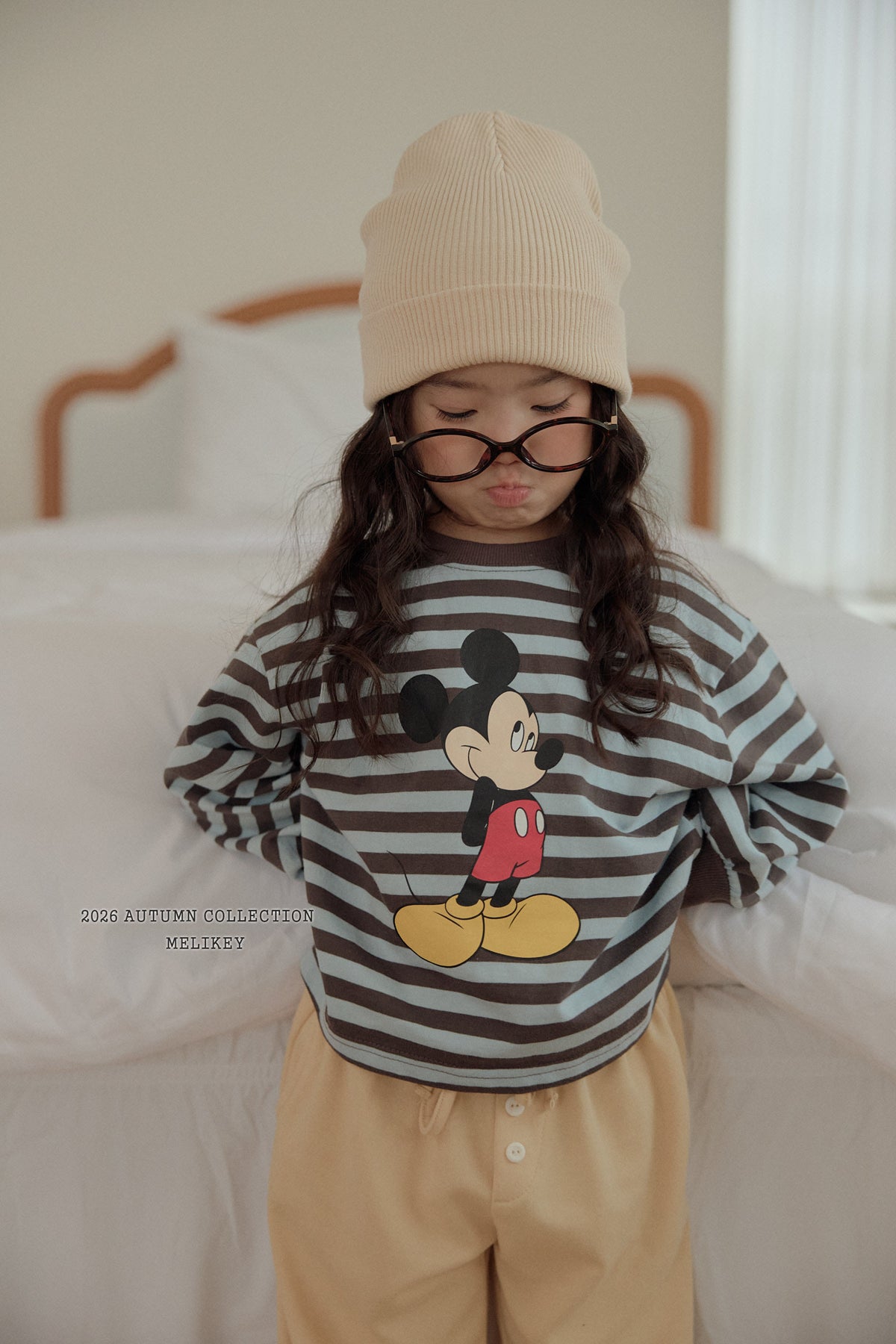 韓國童裝 26秋| ME24 Mickey Ribbed T-shirt 上衣 (80-140)