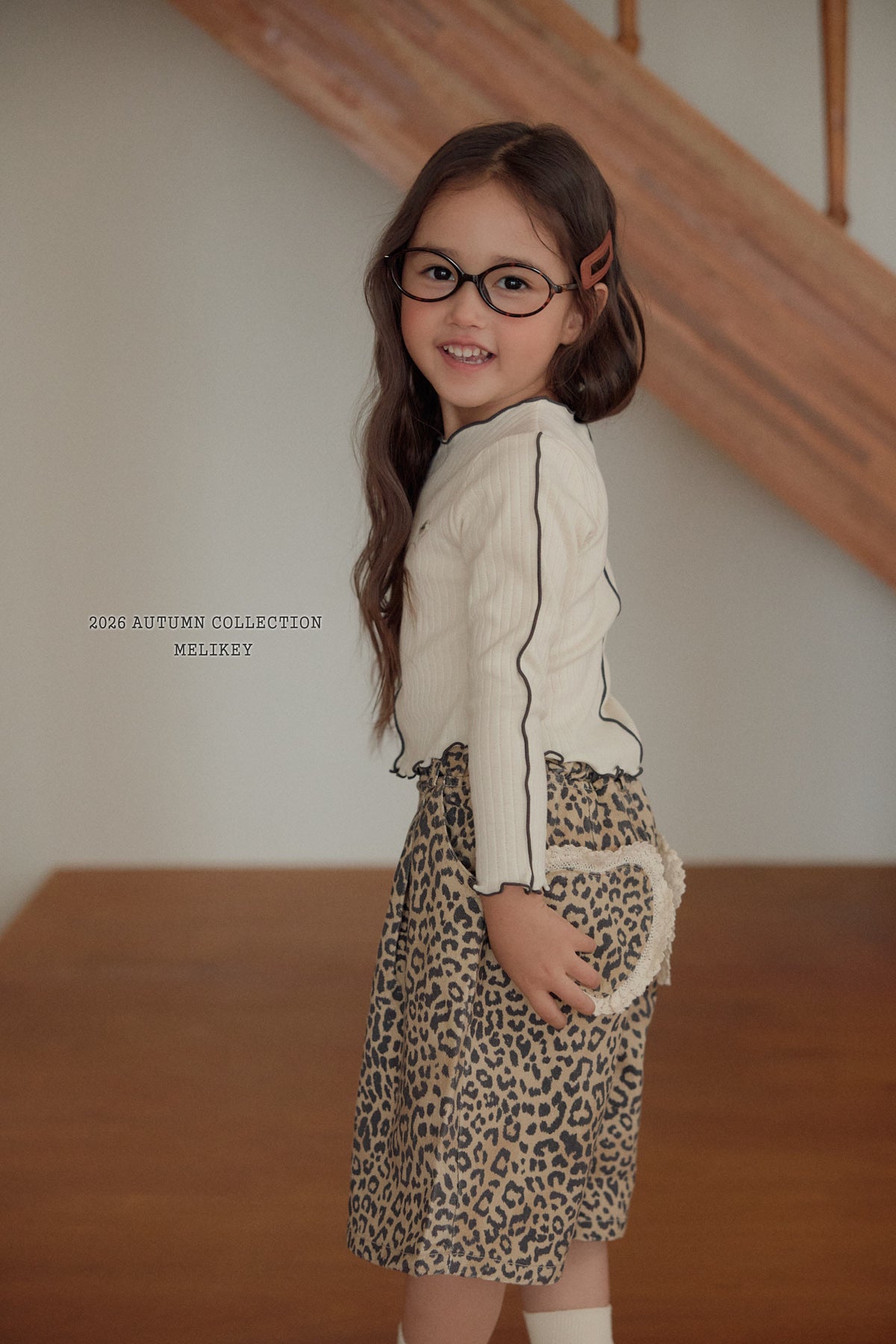 韓國童裝 26秋| ME44 Leopard Heart Bermuda Shorts 百慕大短褲 (80-140)