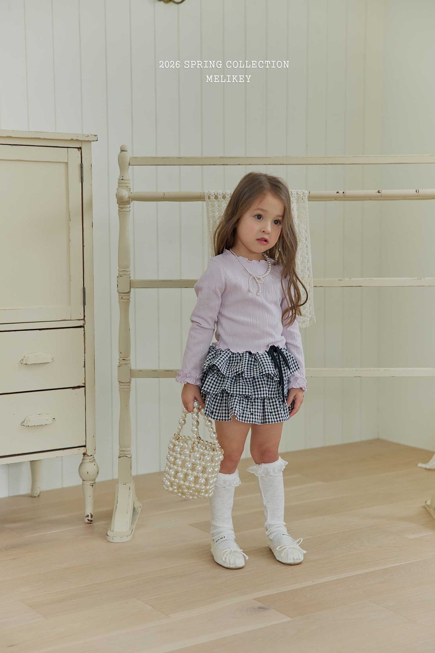 韓國童裝 26春 | ME26120 Rose Frill Tee