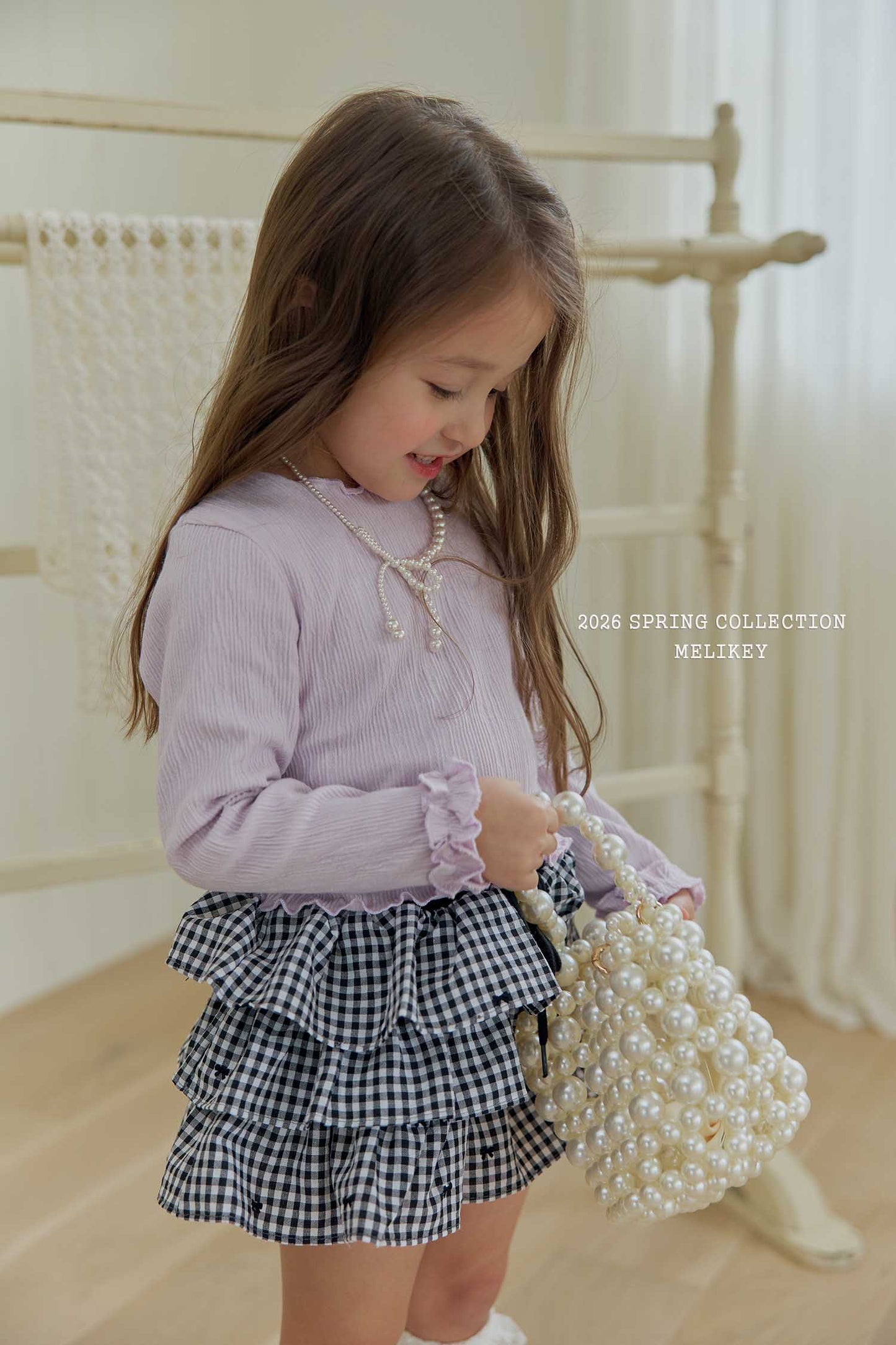 韓國童裝 26春 | ME26120 Rose Frill Tee