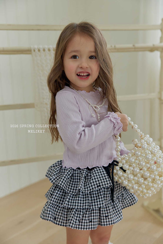 韓國童裝 26春 | ME26143 Check Cancan Skirt (Pants)