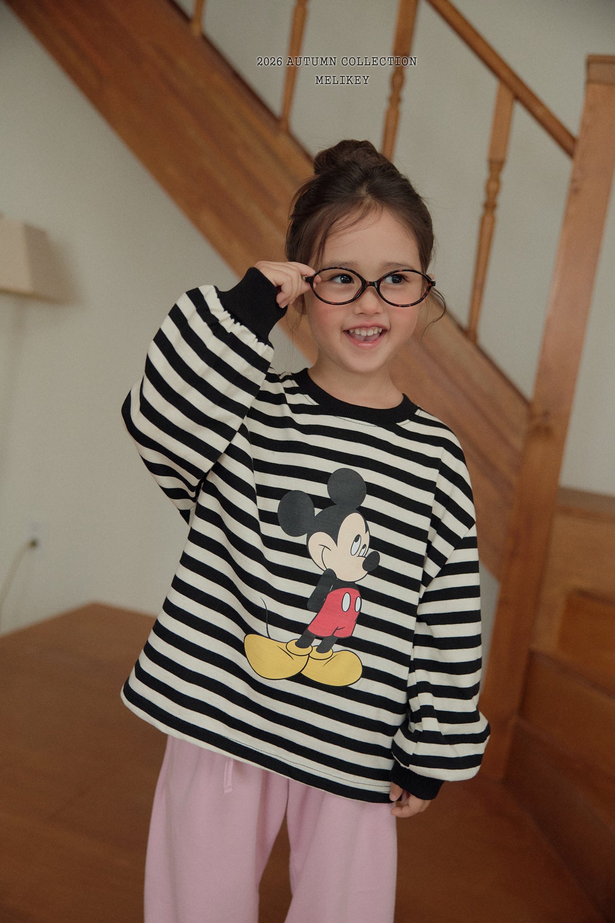 韓國童裝 26秋| ME24 Mickey Ribbed T-shirt 上衣 (80-140)