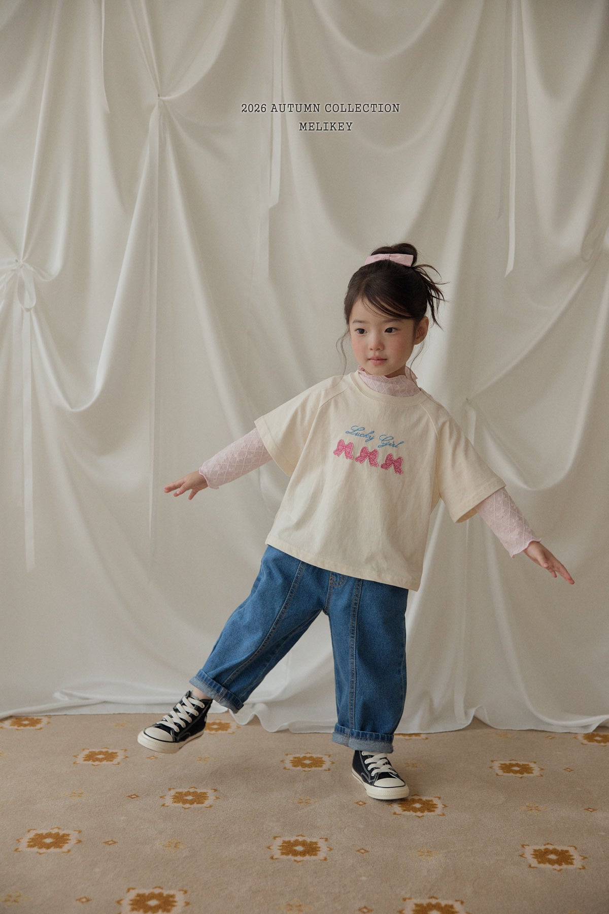 韓國童裝 26秋| ME48 Frill Cut Denim Pants 寬鬆牛仔長褲 (80-140)