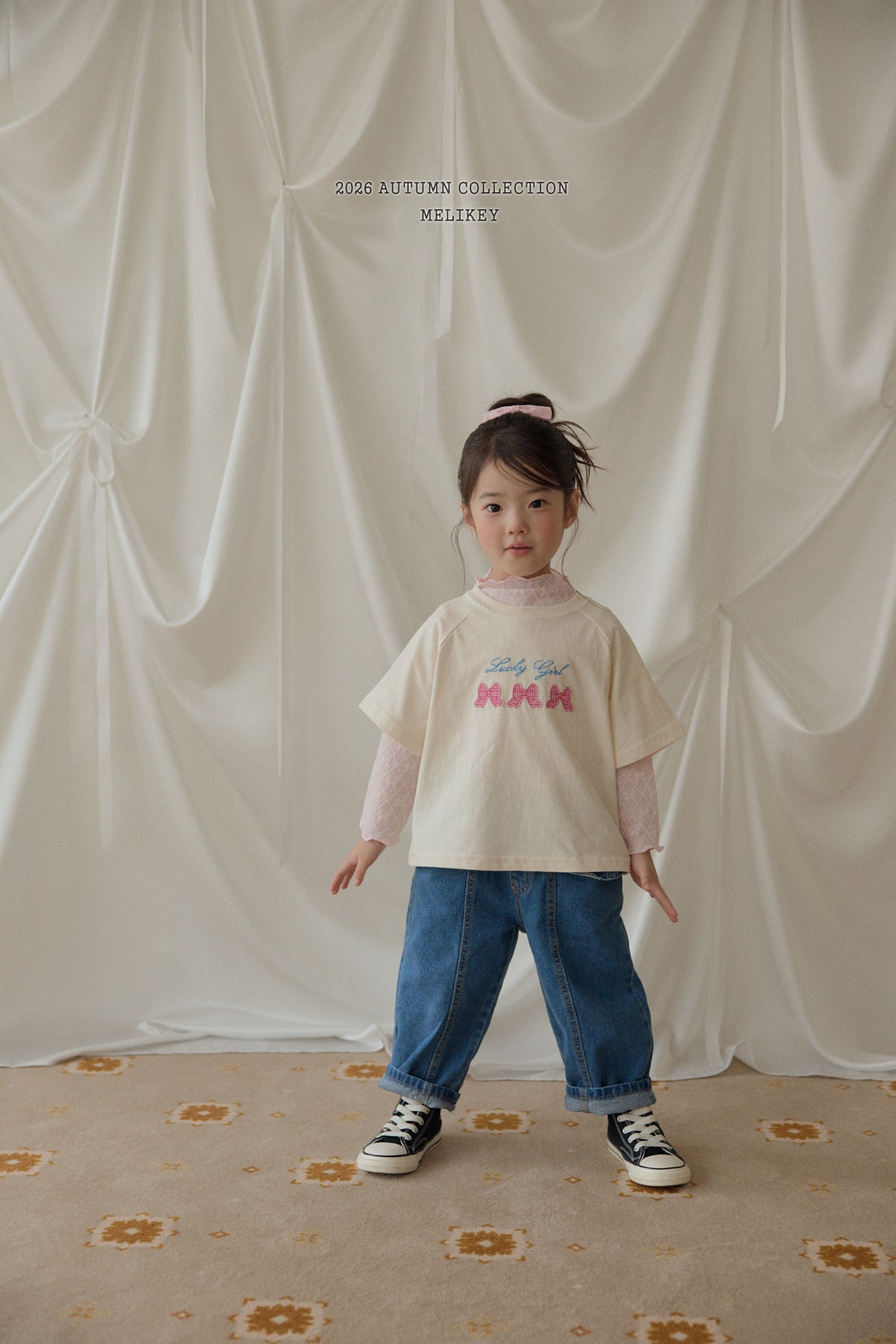 韓國童裝 26秋| ME48 Frill Cut Denim Pants 寬鬆牛仔長褲 (80-140)