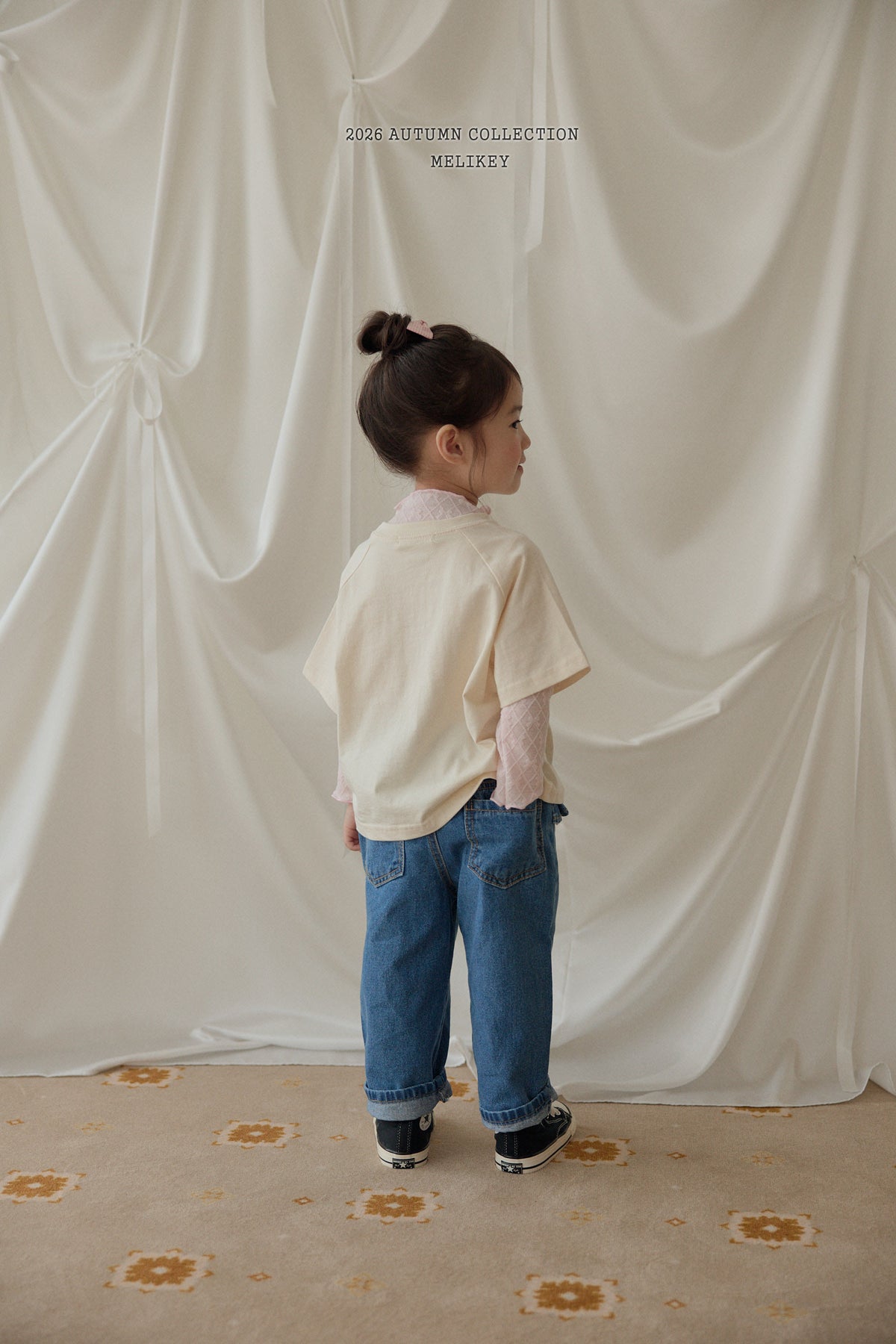 韓國童裝 26秋| ME48 Frill Cut Denim Pants 寬鬆牛仔長褲 (80-140)