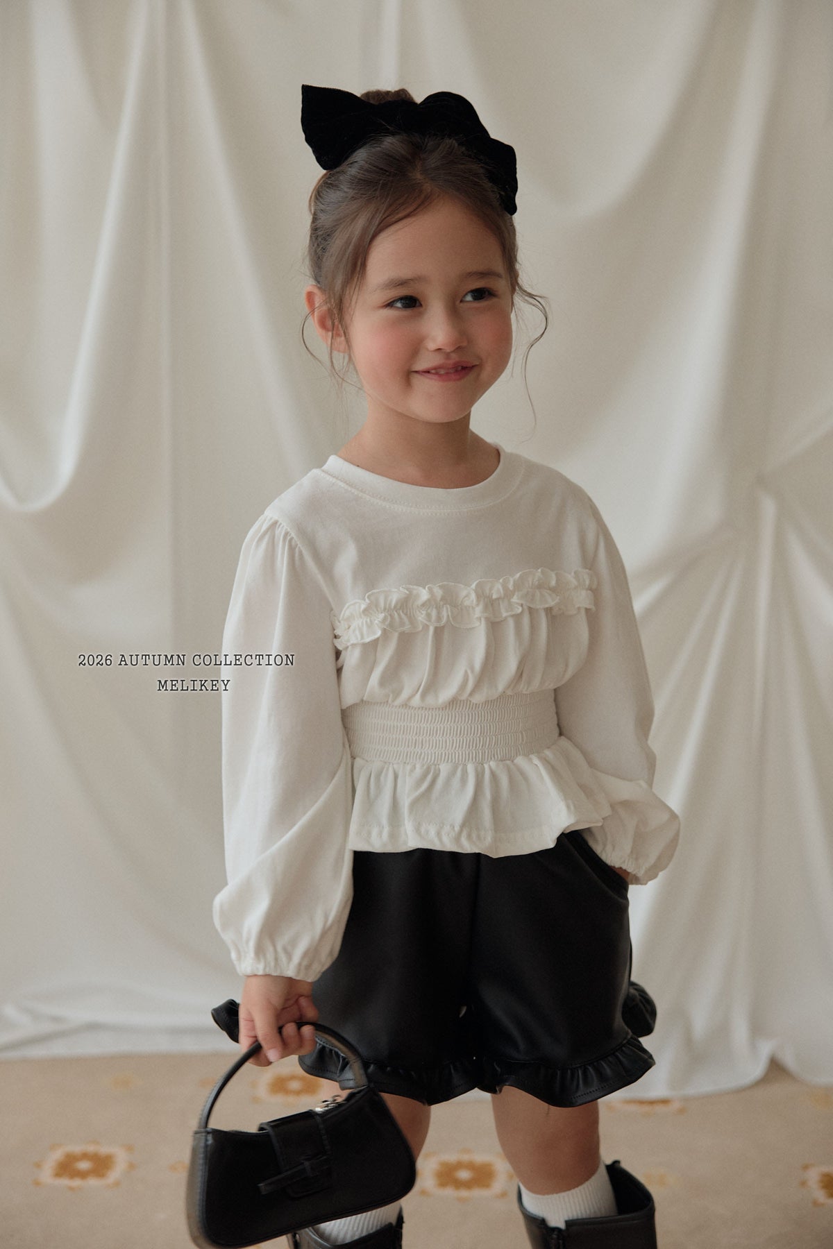 韓國童裝 26秋| ME19 Smock Frill T-shirt 上衣 (80-140)