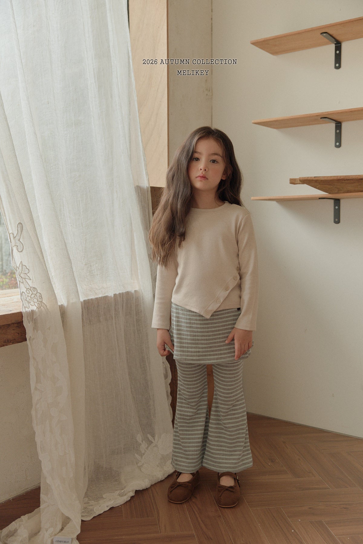 韓國童裝 26秋| ME06 Diagonal Button T-shirt 上衣 (80-140)