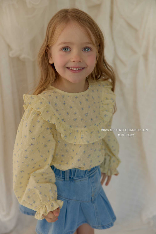 韓國童裝 26春 | ME26111 Flower Frill Blouse