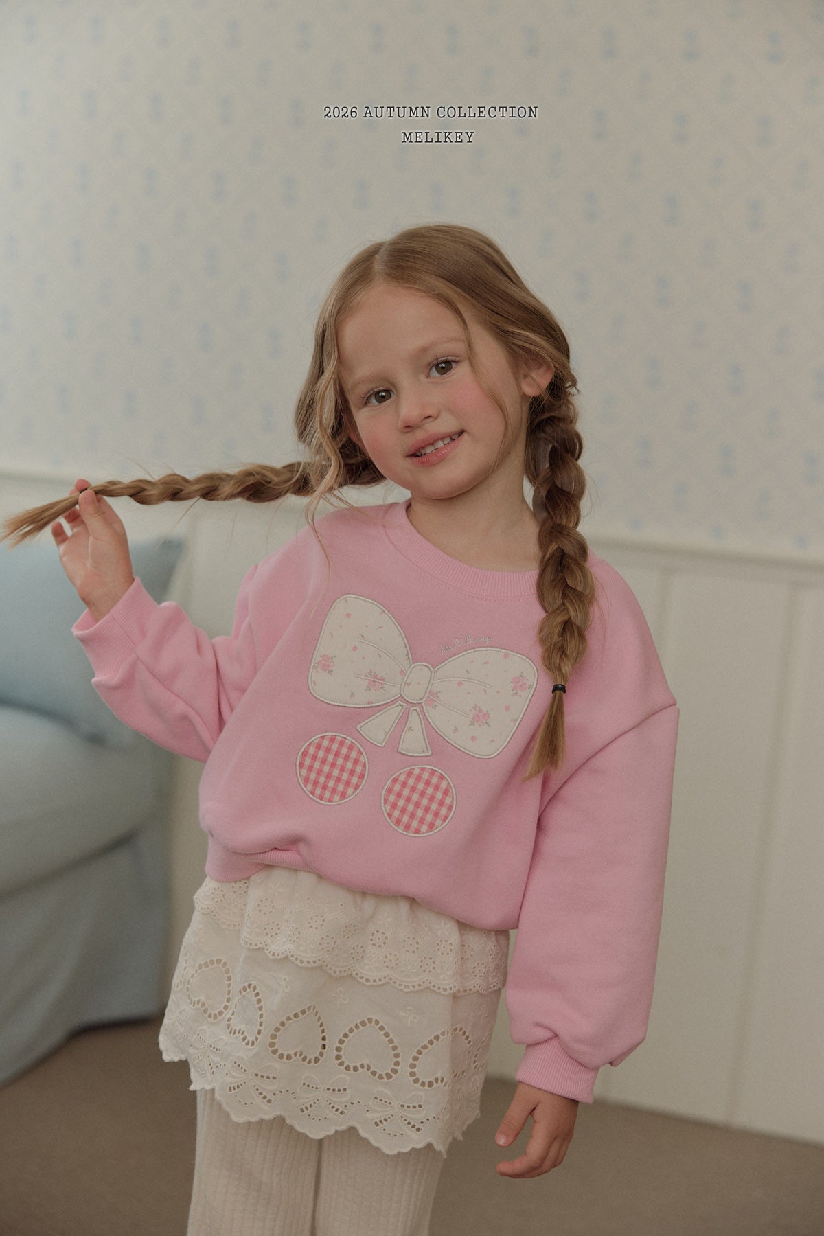 韓國童裝 26秋| ME22 Ribbon Cherry Sweatshirt 衛衣 (80-140)