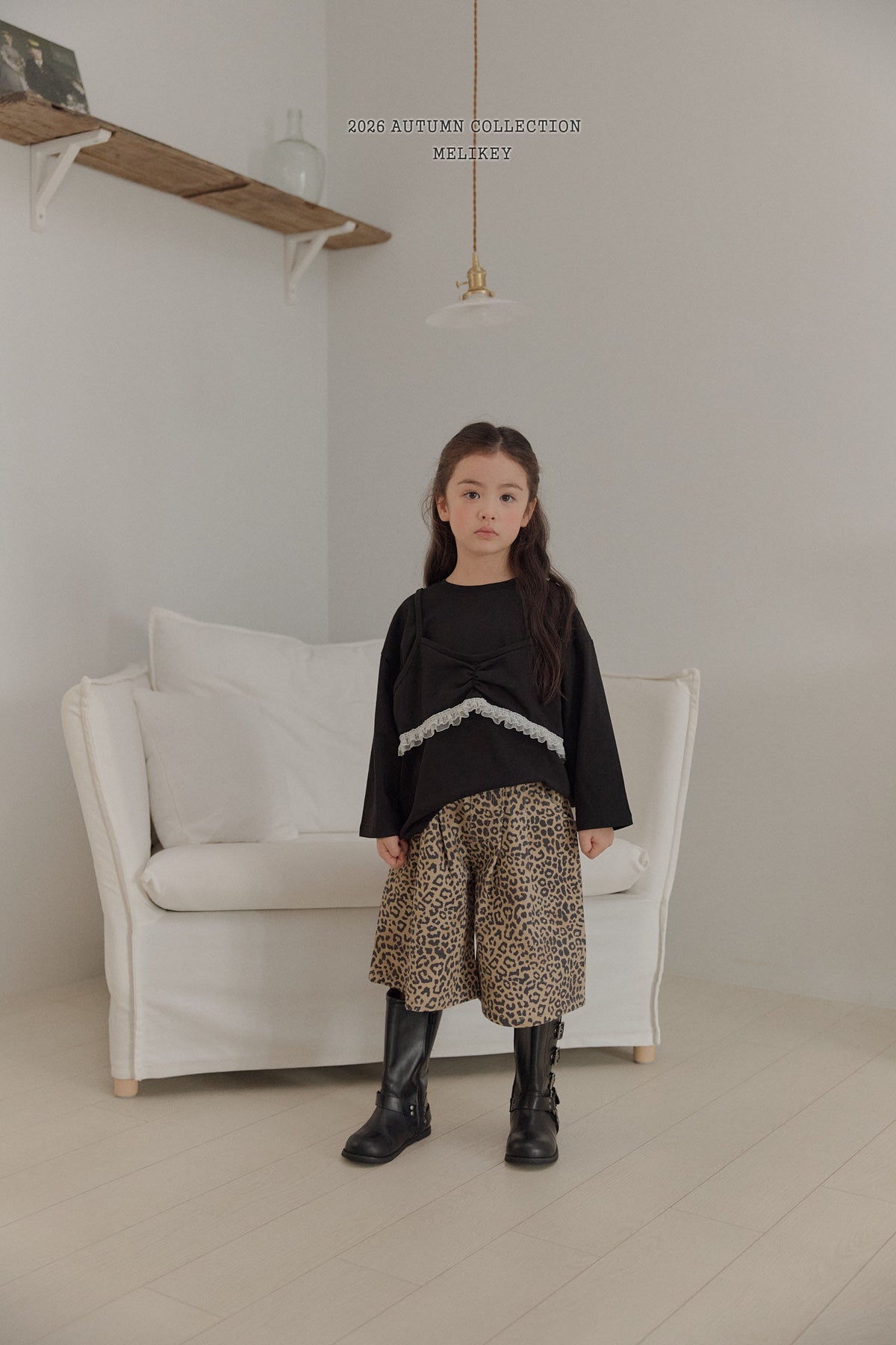 韓國童裝 26秋| ME44 Leopard Heart Bermuda Shorts 百慕大短褲 (80-140)