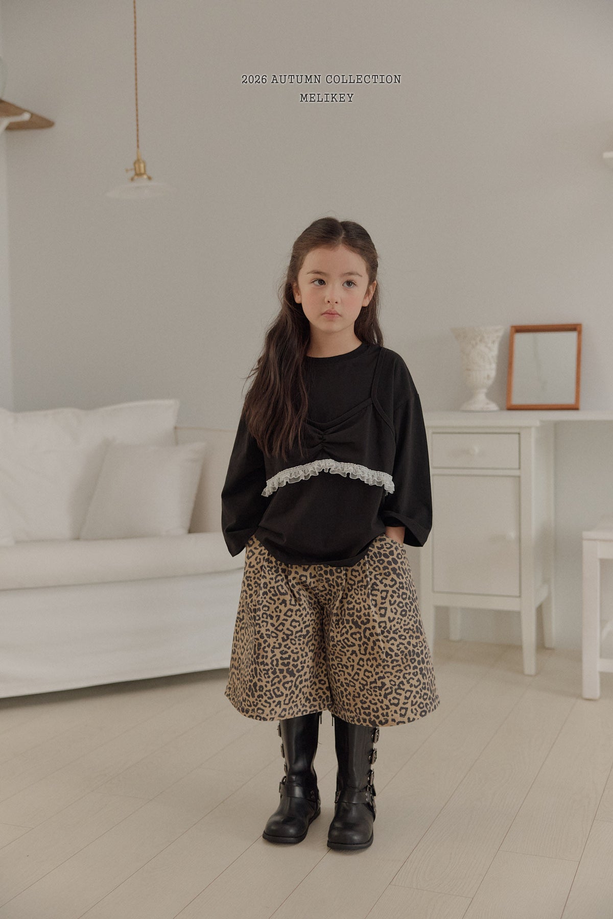 韓國童裝 26秋| ME44 Leopard Heart Bermuda Shorts 百慕大短褲 (80-140)