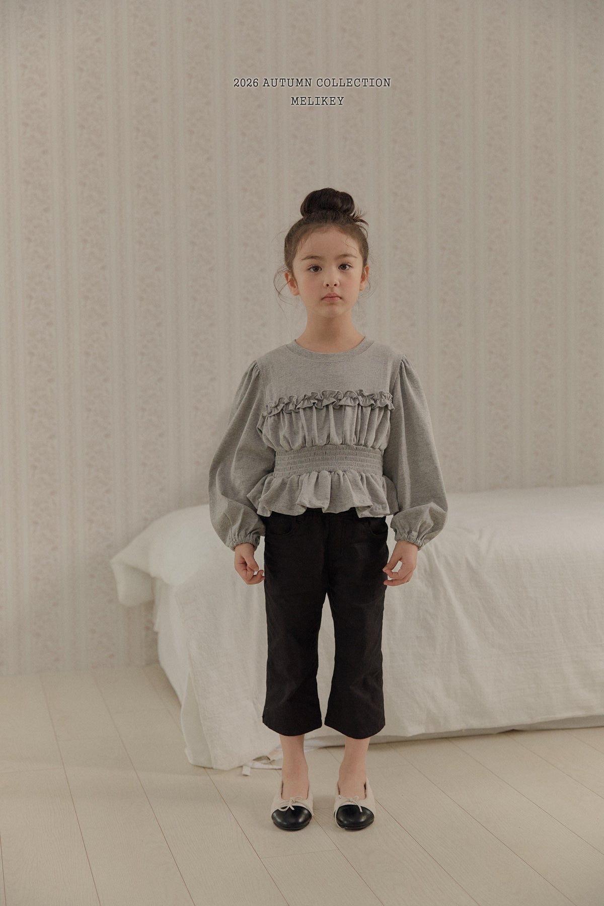 韓國童裝 26秋| ME19 Smock Frill T-shirt 上衣 (80-140)