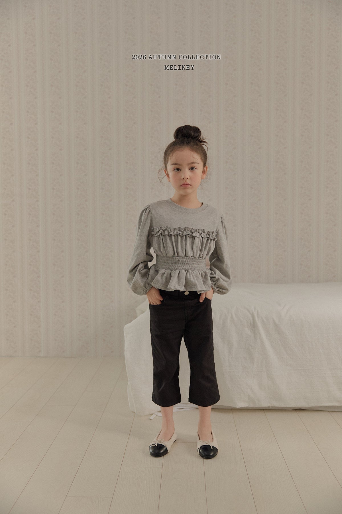 韓國童裝 26秋| ME19 Smock Frill T-shirt 上衣 (80-140)