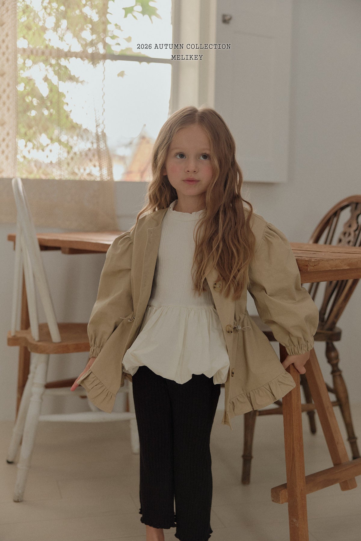 韓國童裝 26秋| ME56 Momo Frill Trench Coat 風衣外套 (80-140)