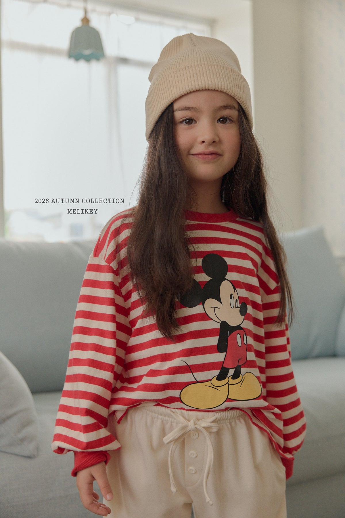 韓國童裝 26秋| ME24 Mickey Ribbed T-shirt 上衣 (80-140)