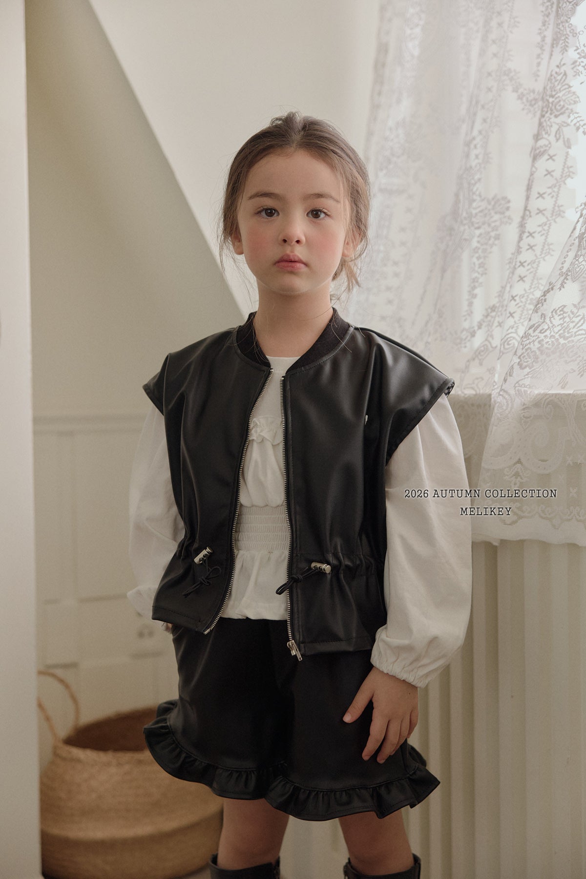 韓國童裝 26秋| ME50 String Leather Vest 皮背心 (80-140)