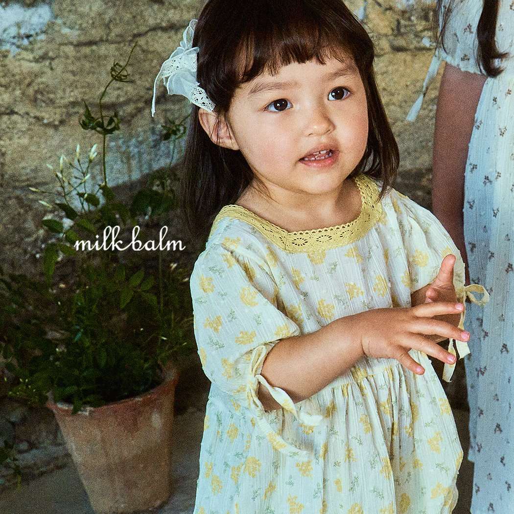 (現貨✨) Milkbalm Yellow Floral Ops 黃花花邊連衣裙 (姊妹裝!) - FLO | FLOWERKKOCH 