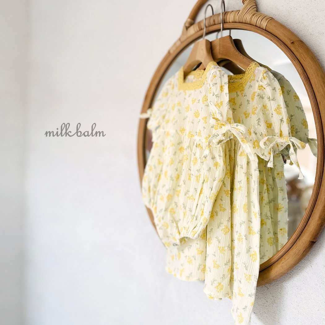 (現貨✨) Milkbalm Yellow Floral Ops 黃花花邊連衣裙 (姊妹裝!) - FLO | FLOWERKKOCH 