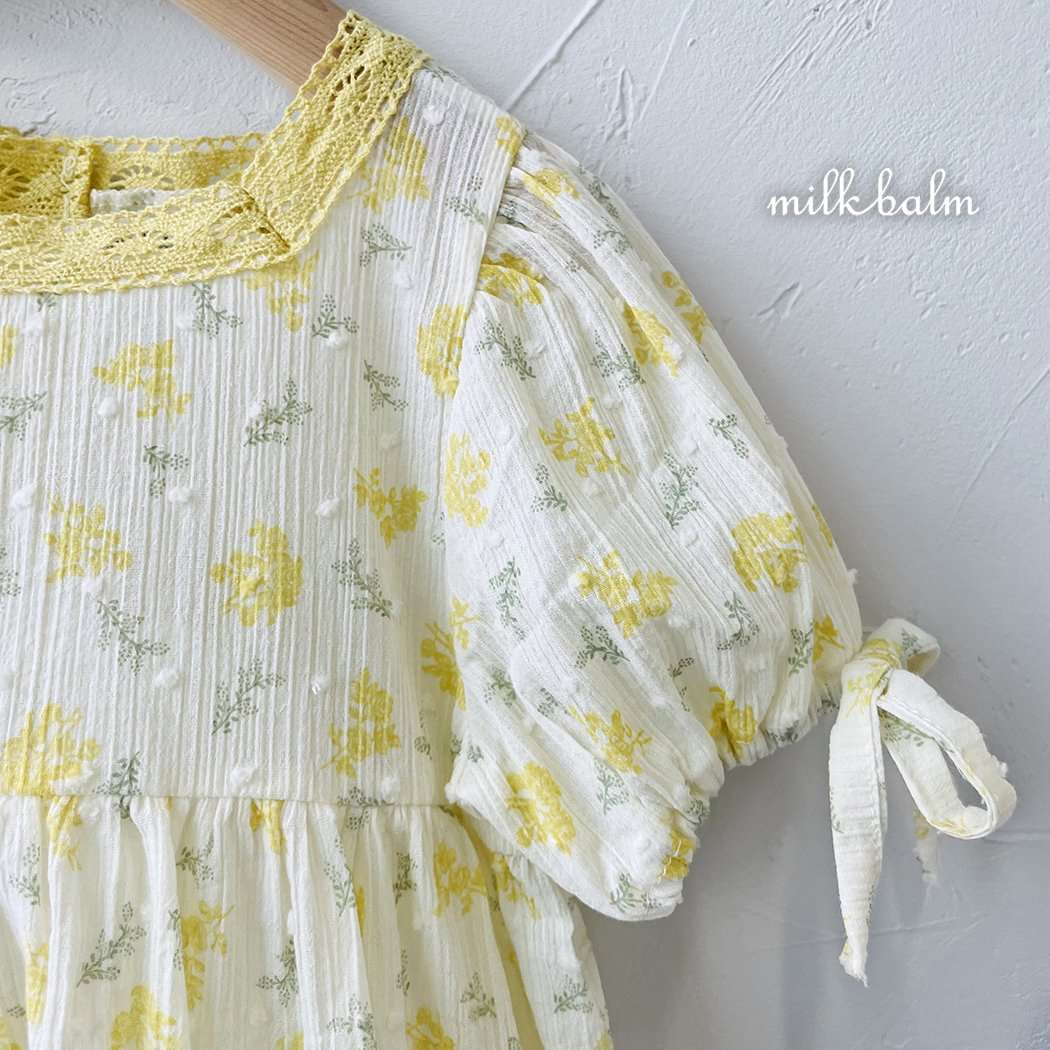 (現貨✨) Milkbalm Yellow Floral Ops 黃花花邊連衣裙 (姊妹裝!) - FLO | FLOWERKKOCH 