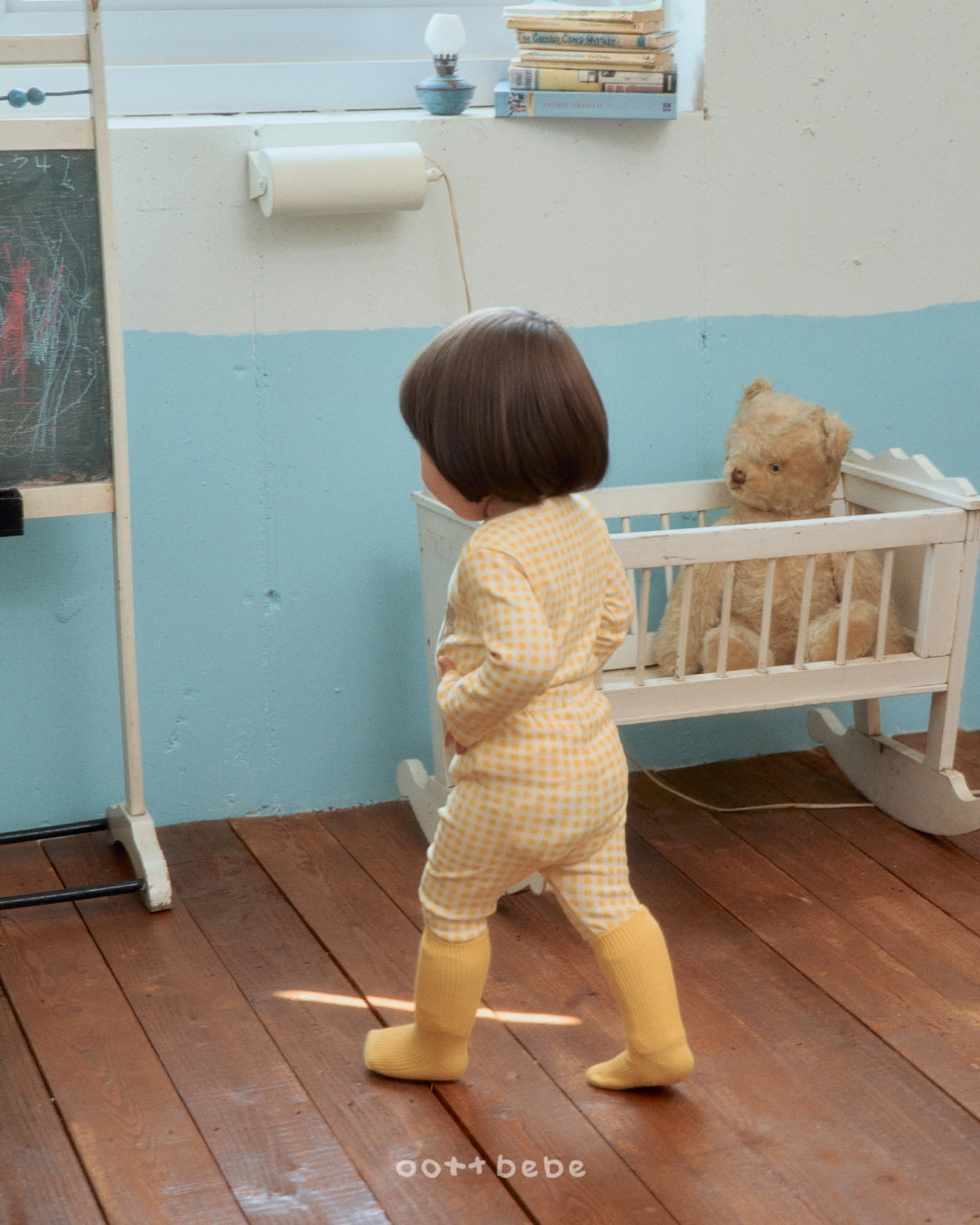 現貨▷ 韓國童裝 Oottbebe Check Bear Top and Bottom Set