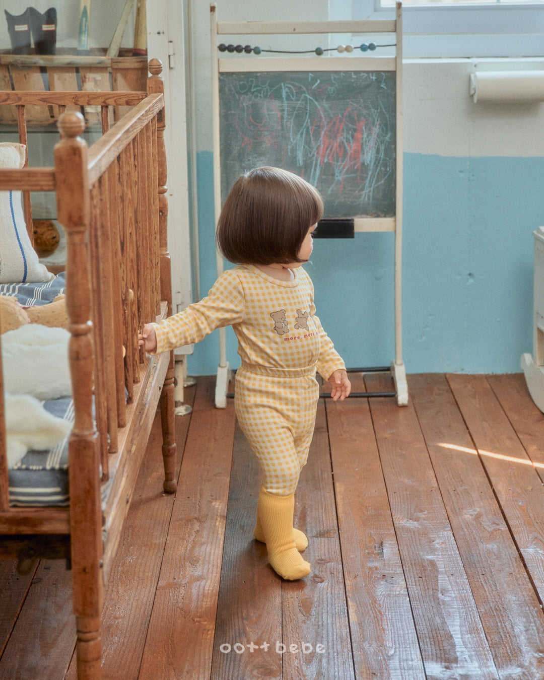 現貨▷ 韓國童裝 Oottbebe Check Bear Top and Bottom Set
