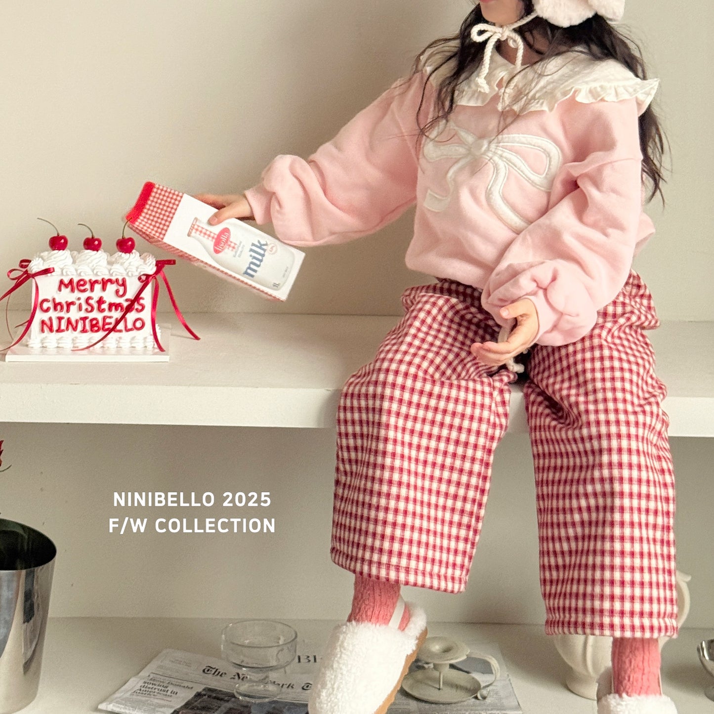 韓國童裝 25秋冬 | NB25410 Collar Ribbon MTM