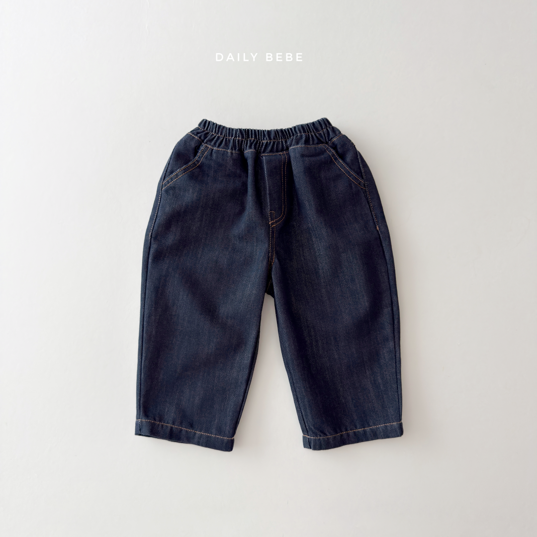 韓國童裝 26秋| DD43 Roll-up Raw Denim 牛仔褲