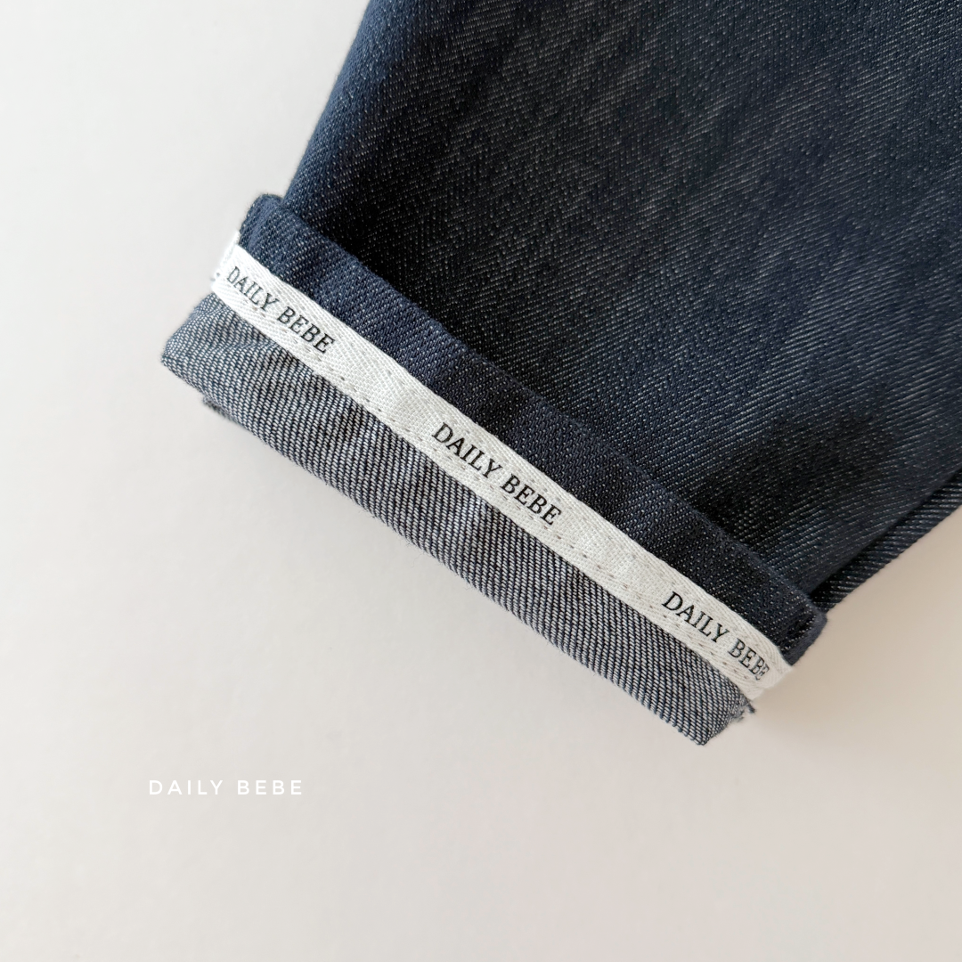韓國童裝 26秋| DD43 Roll-up Raw Denim 牛仔褲