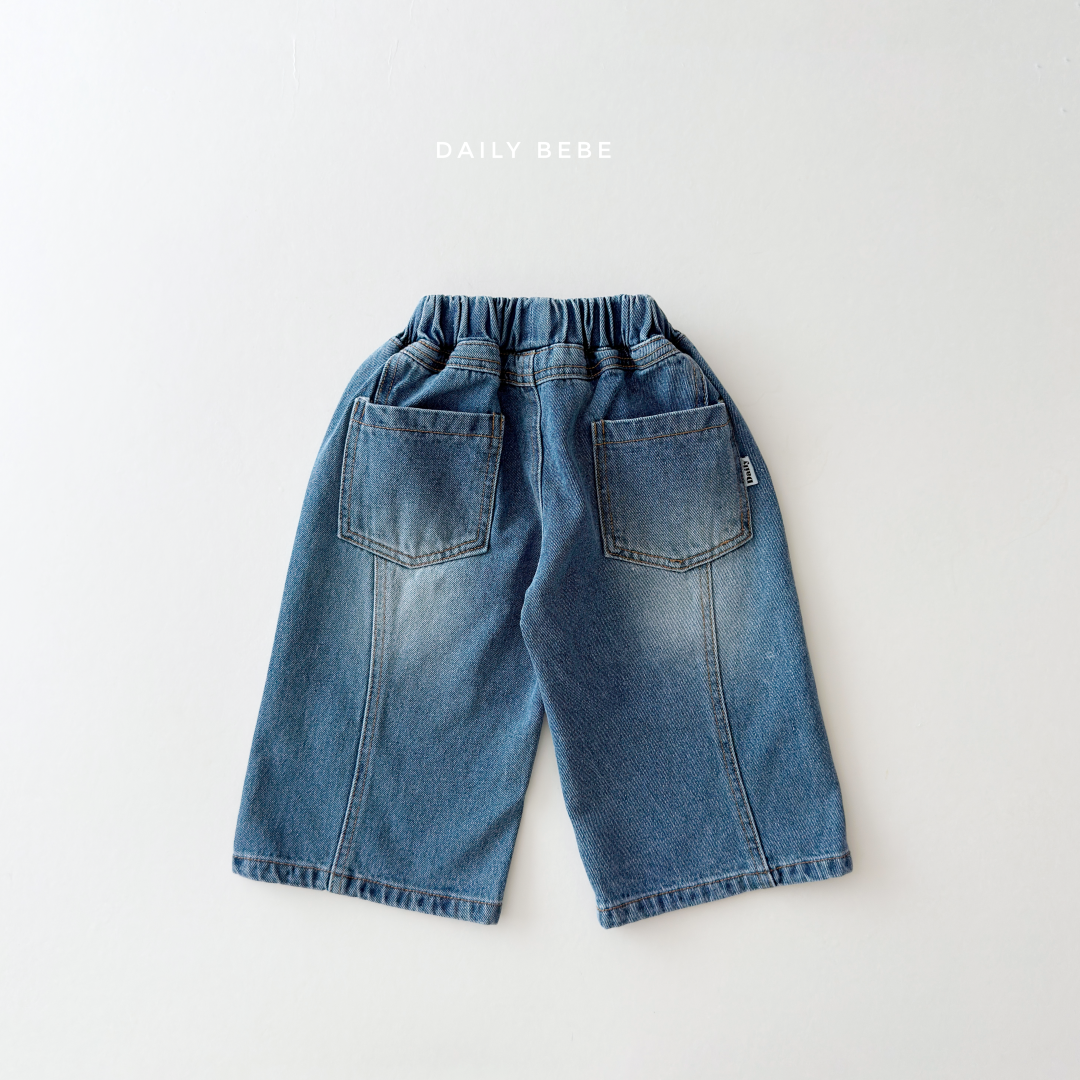 韓國童裝 26秋| DD47 Curved Denim Pants 牛仔褲
