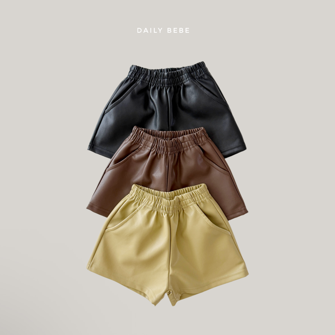 韓國童裝 26秋| DD38 Leather Shorts 短褲