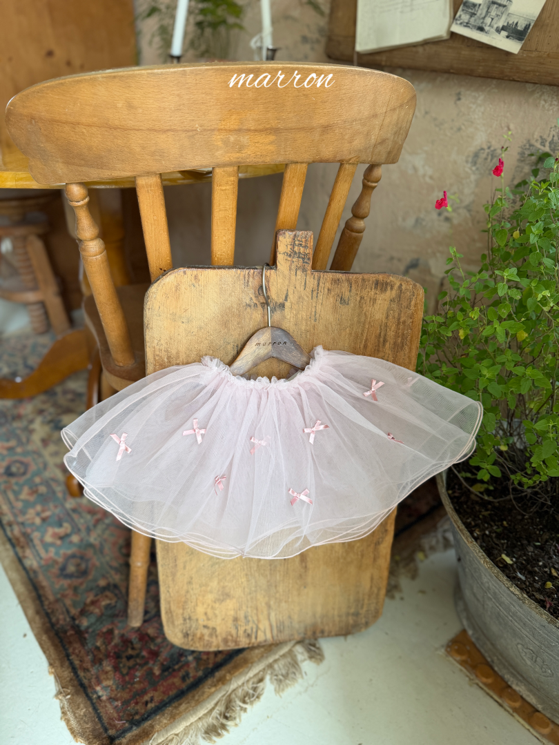 韓國童裝 26秋| MA24 Ribbon Mesh Skirt 裙子