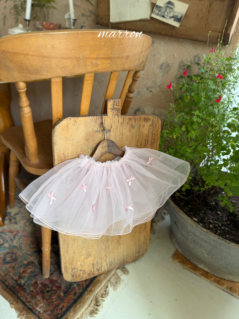 韓國童裝 26秋| MA24 Ribbon Mesh Skirt 裙子