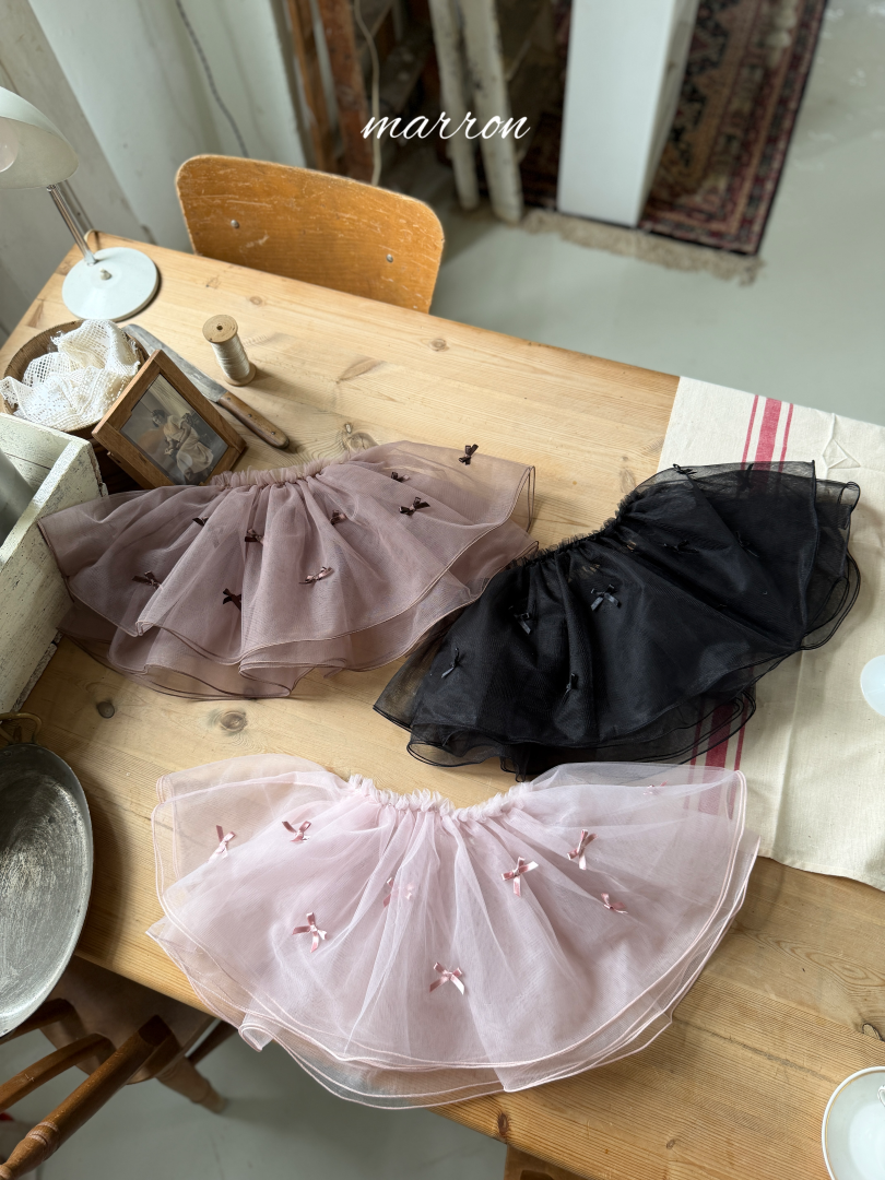 韓國童裝 26秋| MA24 Ribbon Mesh Skirt 裙子